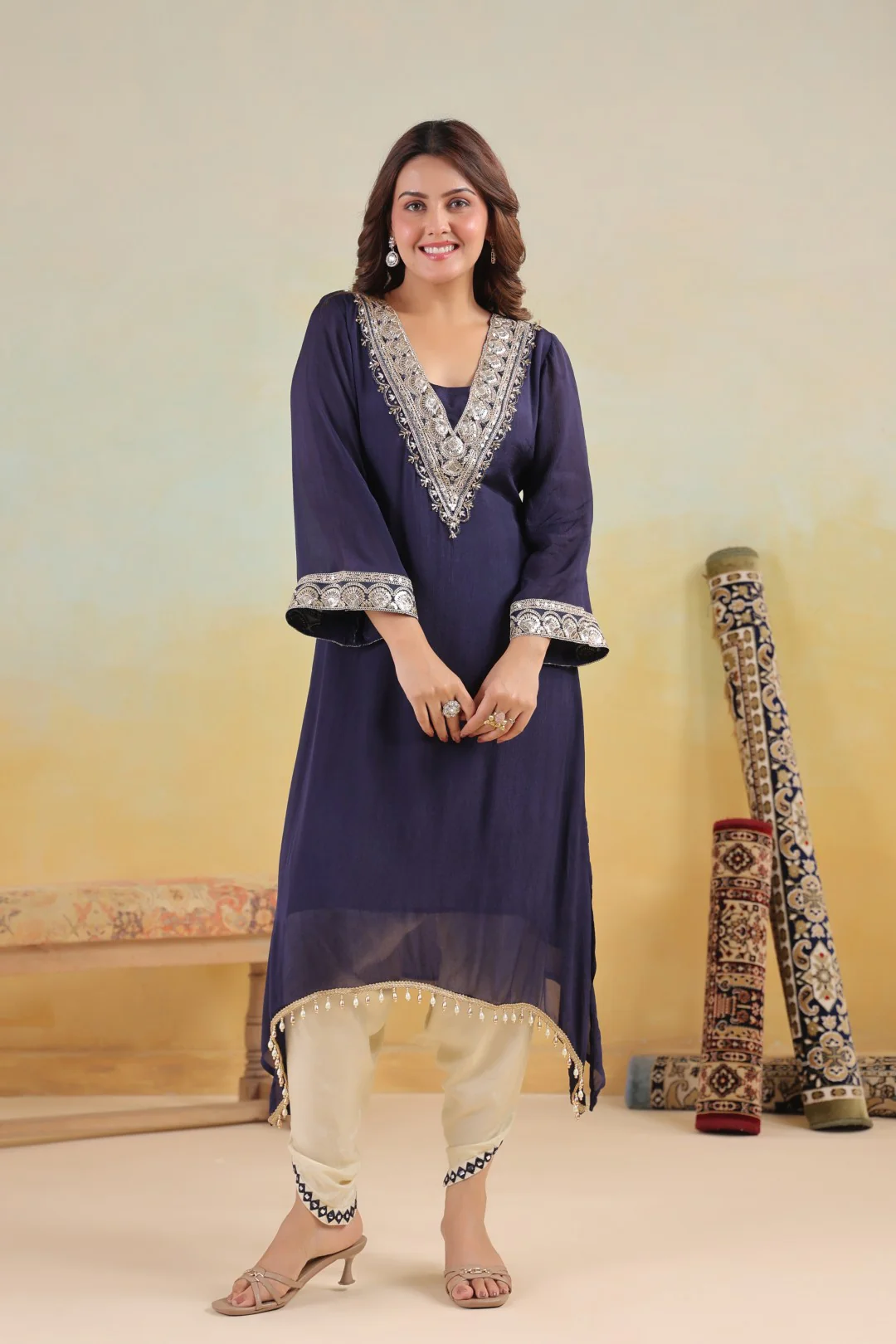 Sera Azure premium embroidery kurta pant set - Image 4