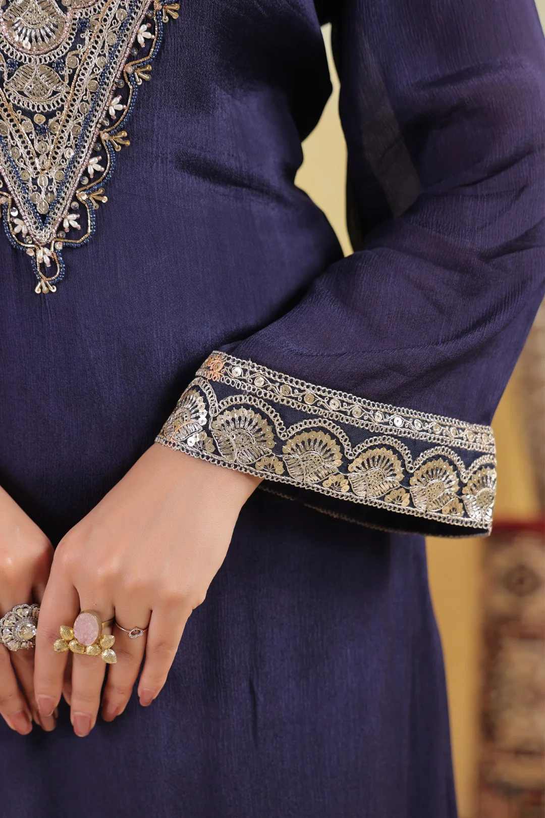 Sera Azure premium embroidery kurta pant set - Image 7