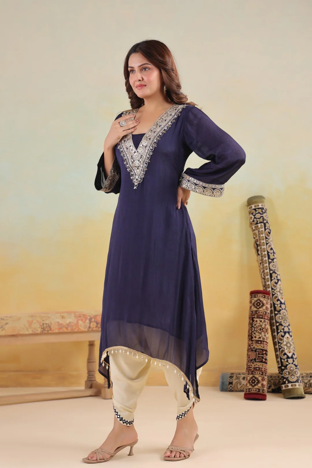 Sera Azure premium embroidery kurta pant set - Image 8
