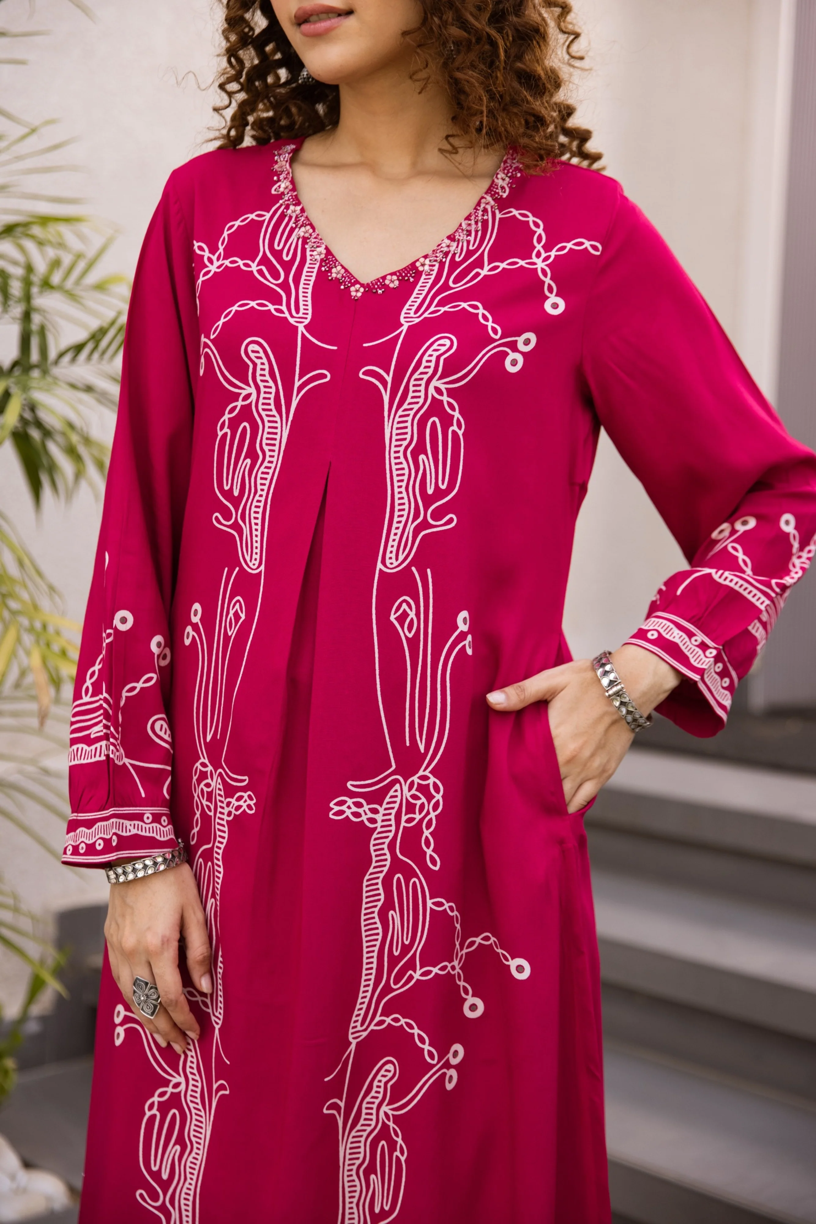 Kabool Candy Printed Kurta Pant Set - Image 4