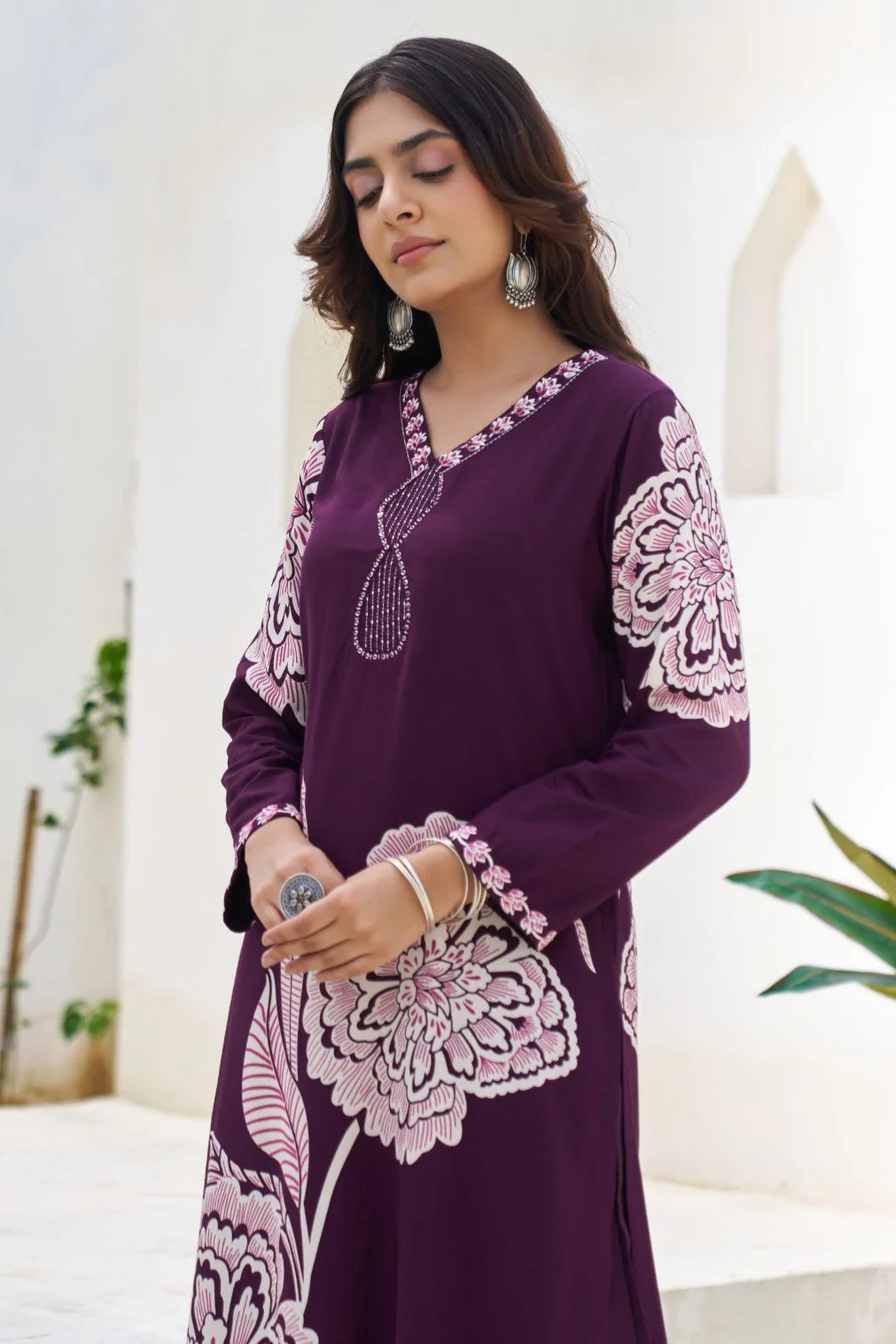 Sonpal orchid printed kurta pant set - Image 2