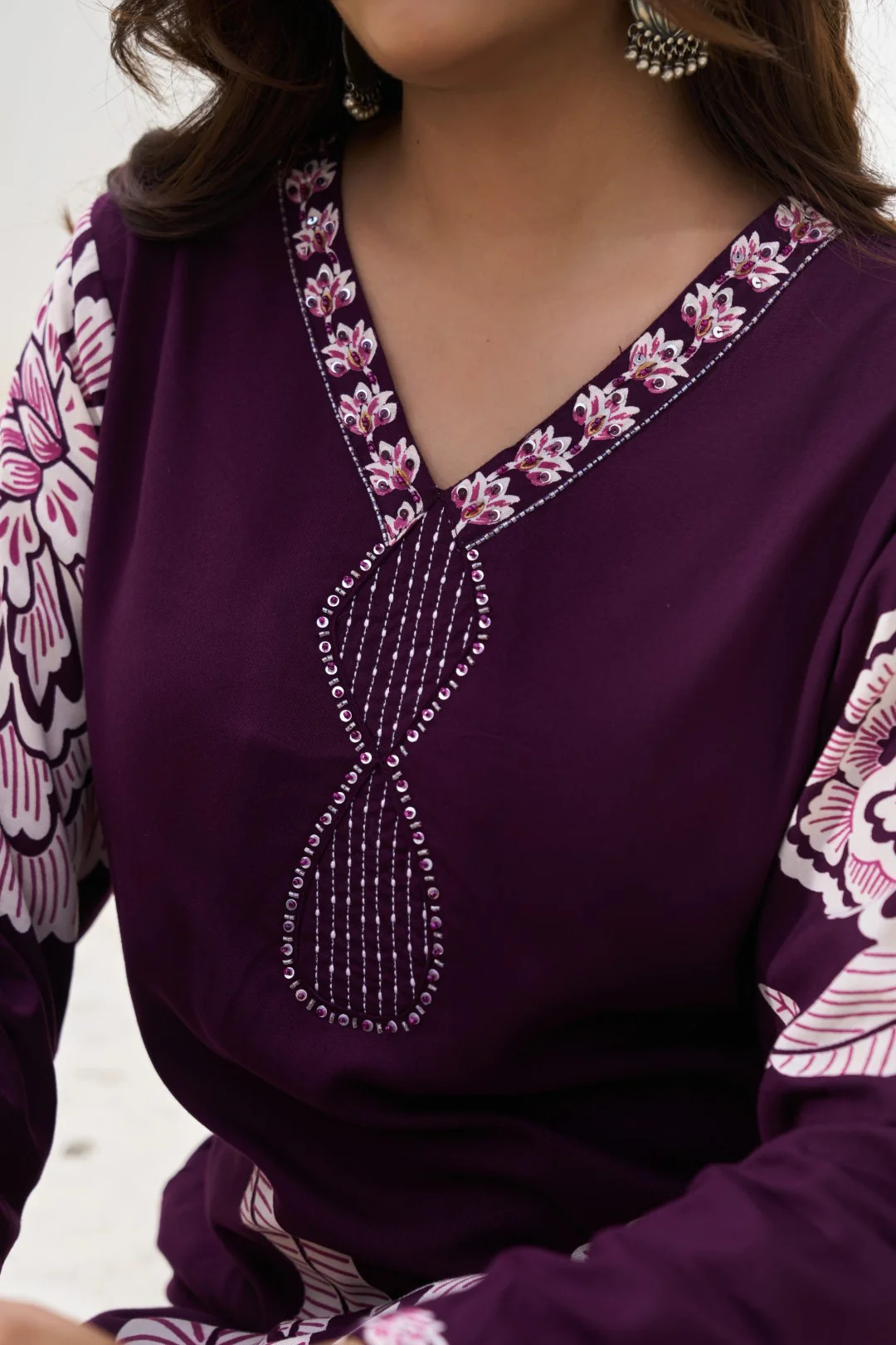 Sonpal orchid printed kurta pant set - Image 4