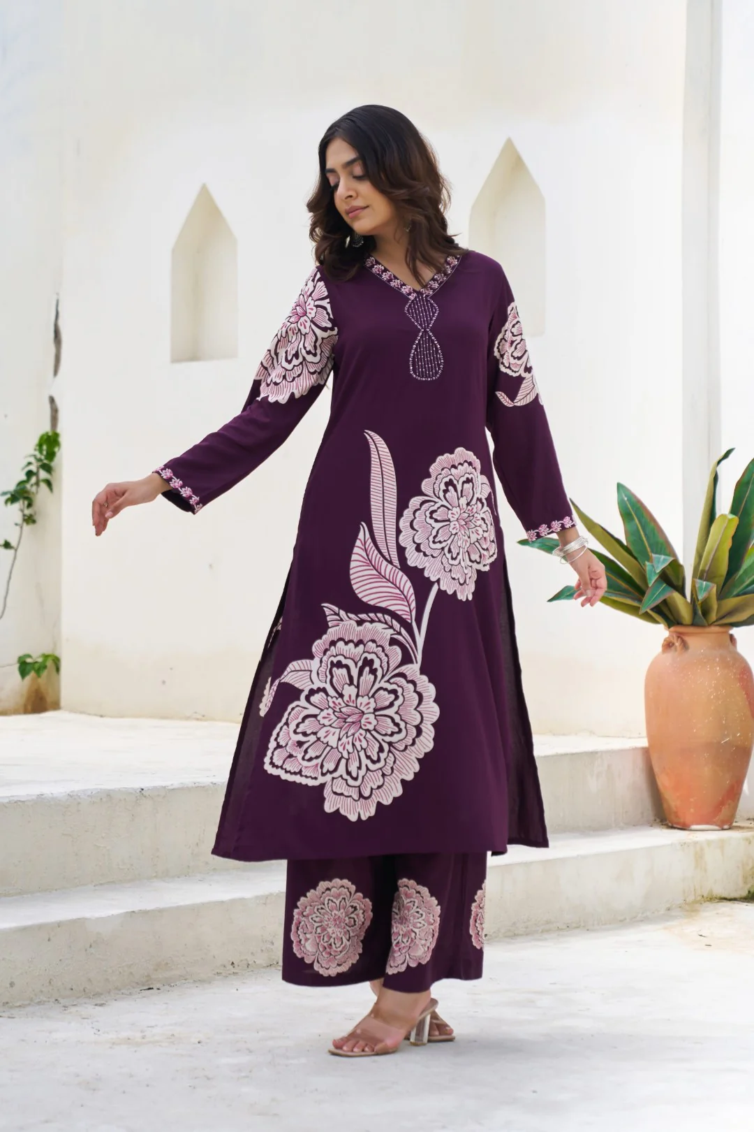 Sonpal orchid printed kurta pant set - Image 5
