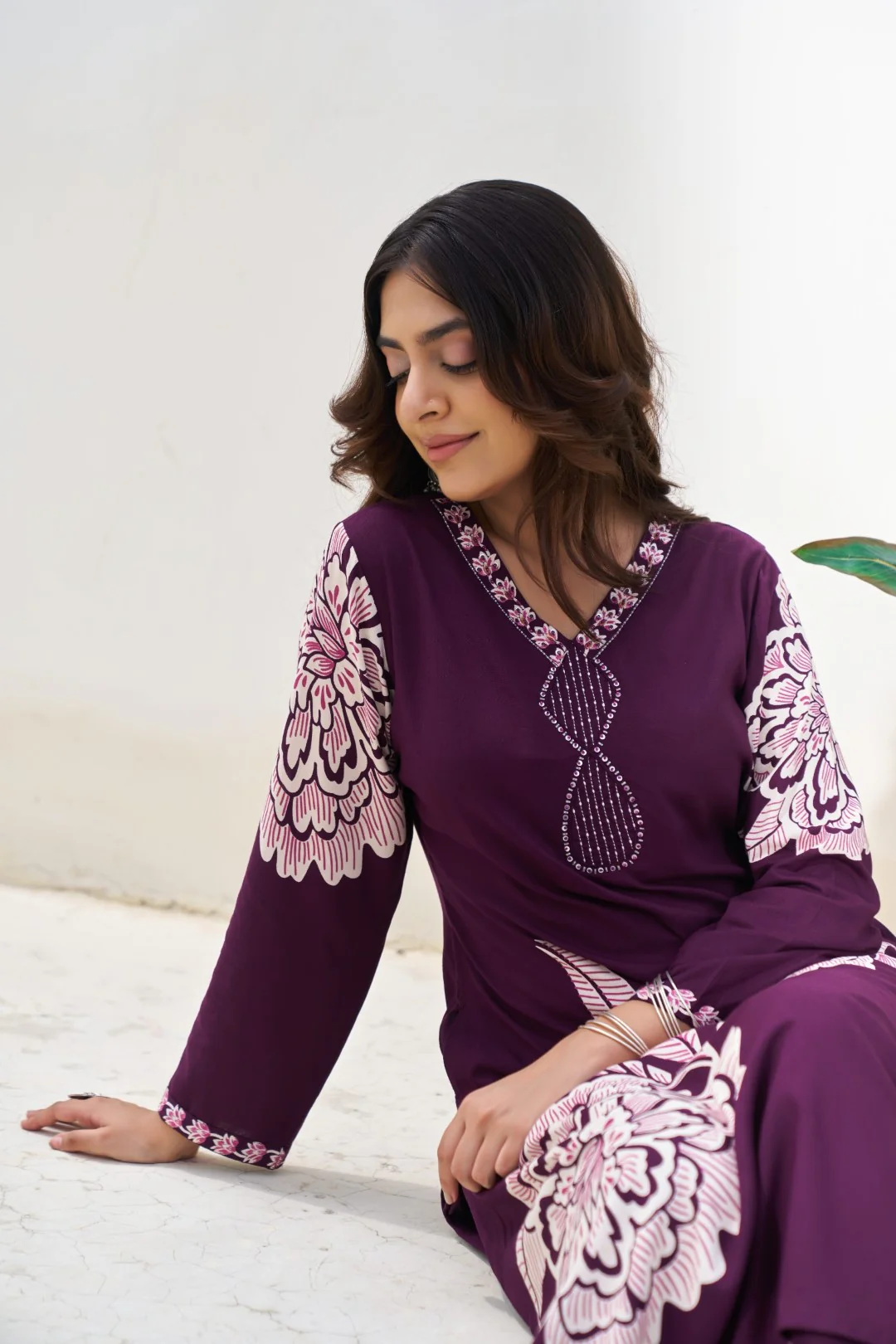 Sonpal orchid printed kurta pant set - Image 6