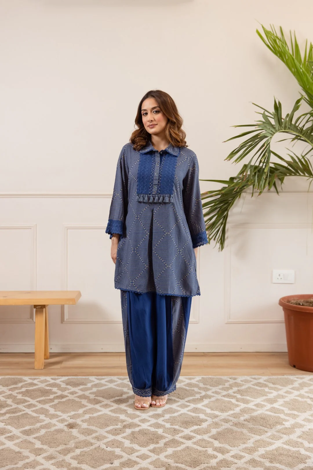 Stravi cobalt printed co-ord set - Image 4