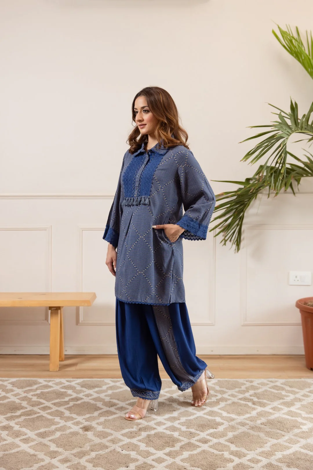 Stravi cobalt printed co-ord set - Image 6