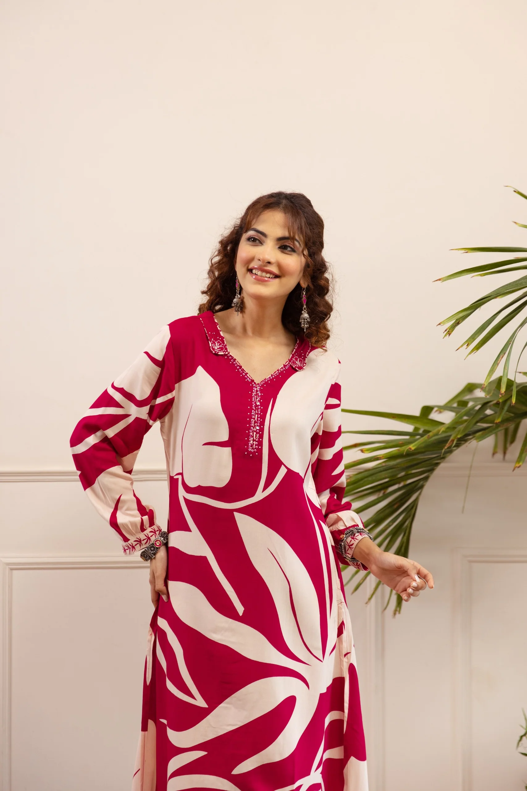 Kabool Cherry Printed Kurta Pant Set - Image 6