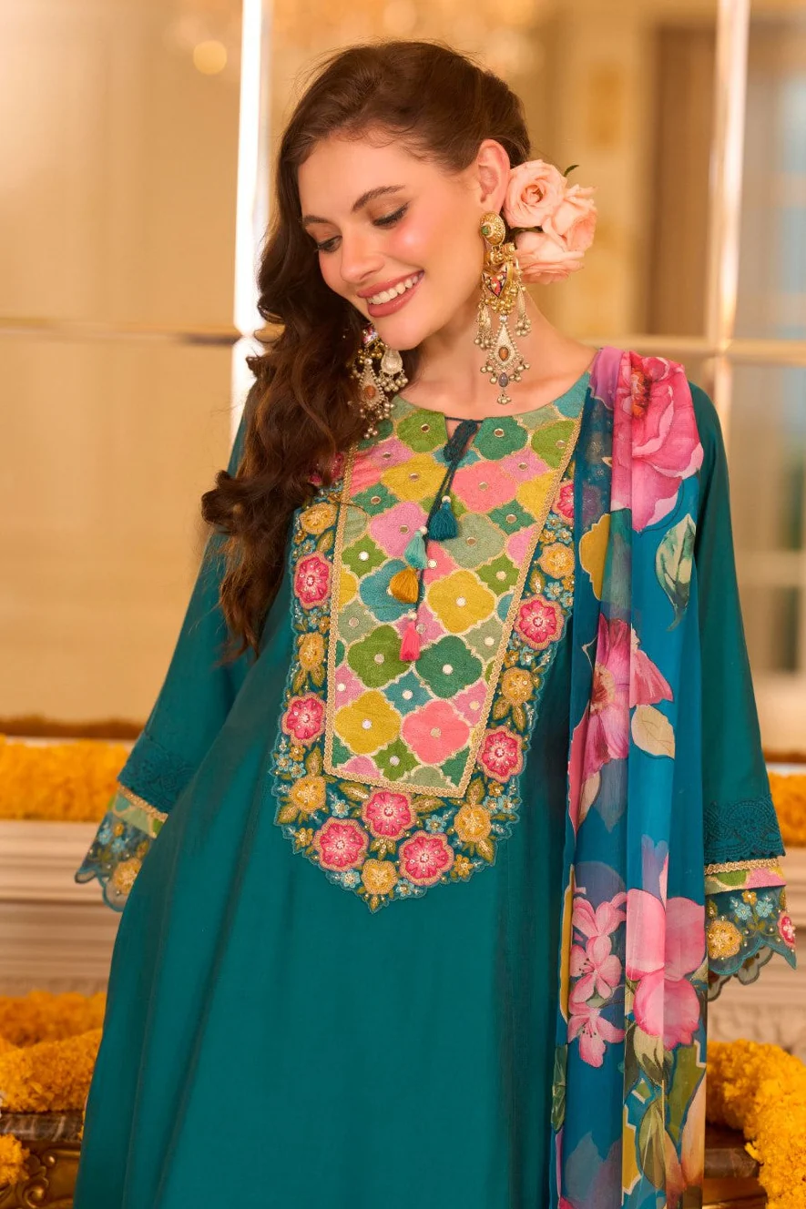 Nazia Peacock embroidery suit Set - Image 2