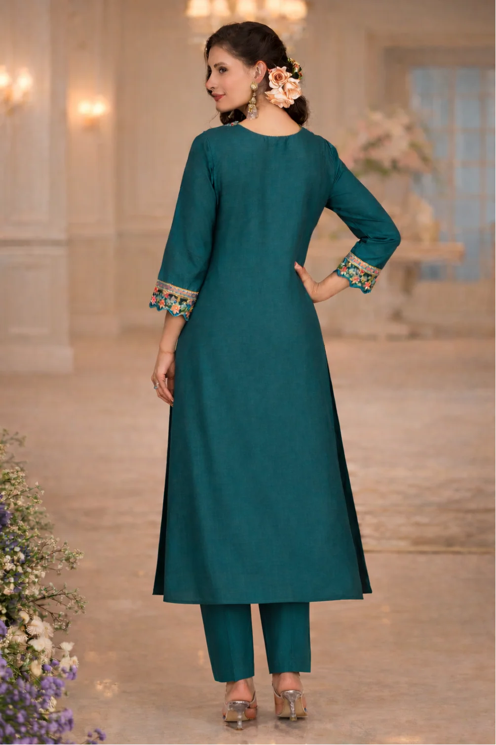 Nazia Peacock embroidery suit Set - Image 3