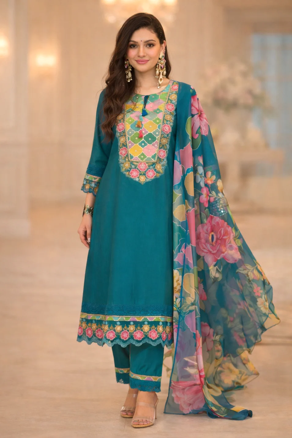 Nazia Peacock embroidery suit Set - Image 6