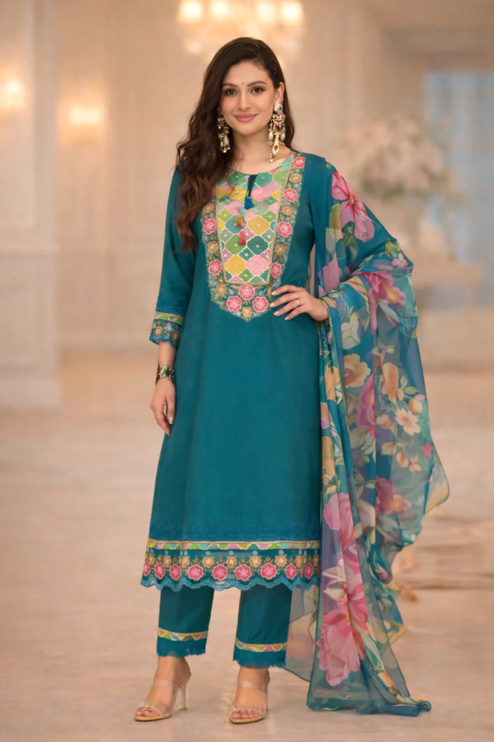 Nazia Peacock embroidery suit Set - Image 9
