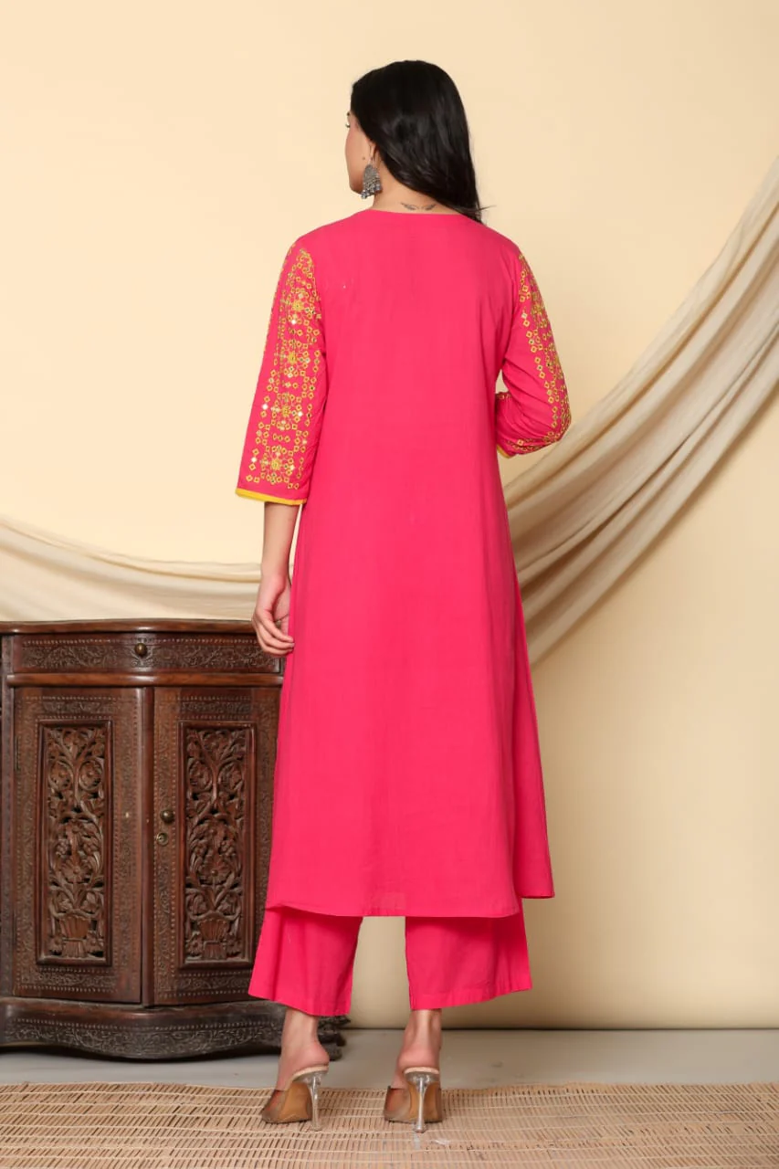 Mika Punch Embroidery Kurta Pant Set - Image 3