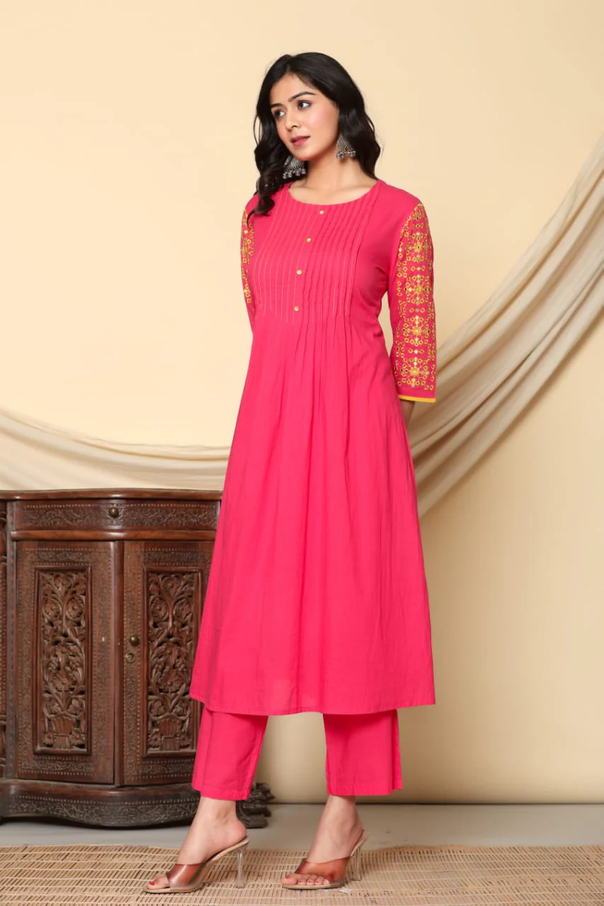 Mika Punch Embroidery Kurta Pant Set - Image 6