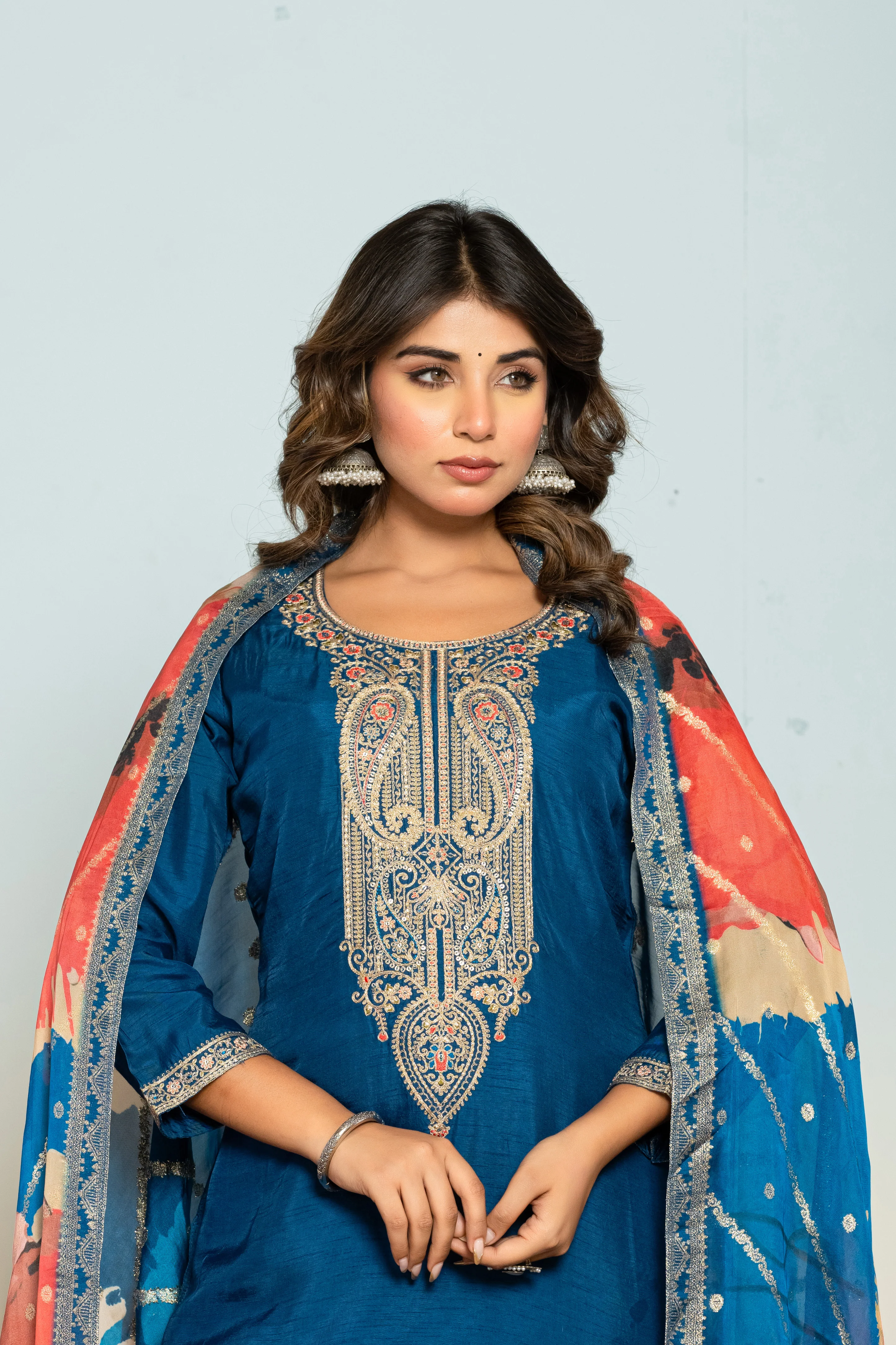 Shabri Indigo Work Suit Set - Image 2