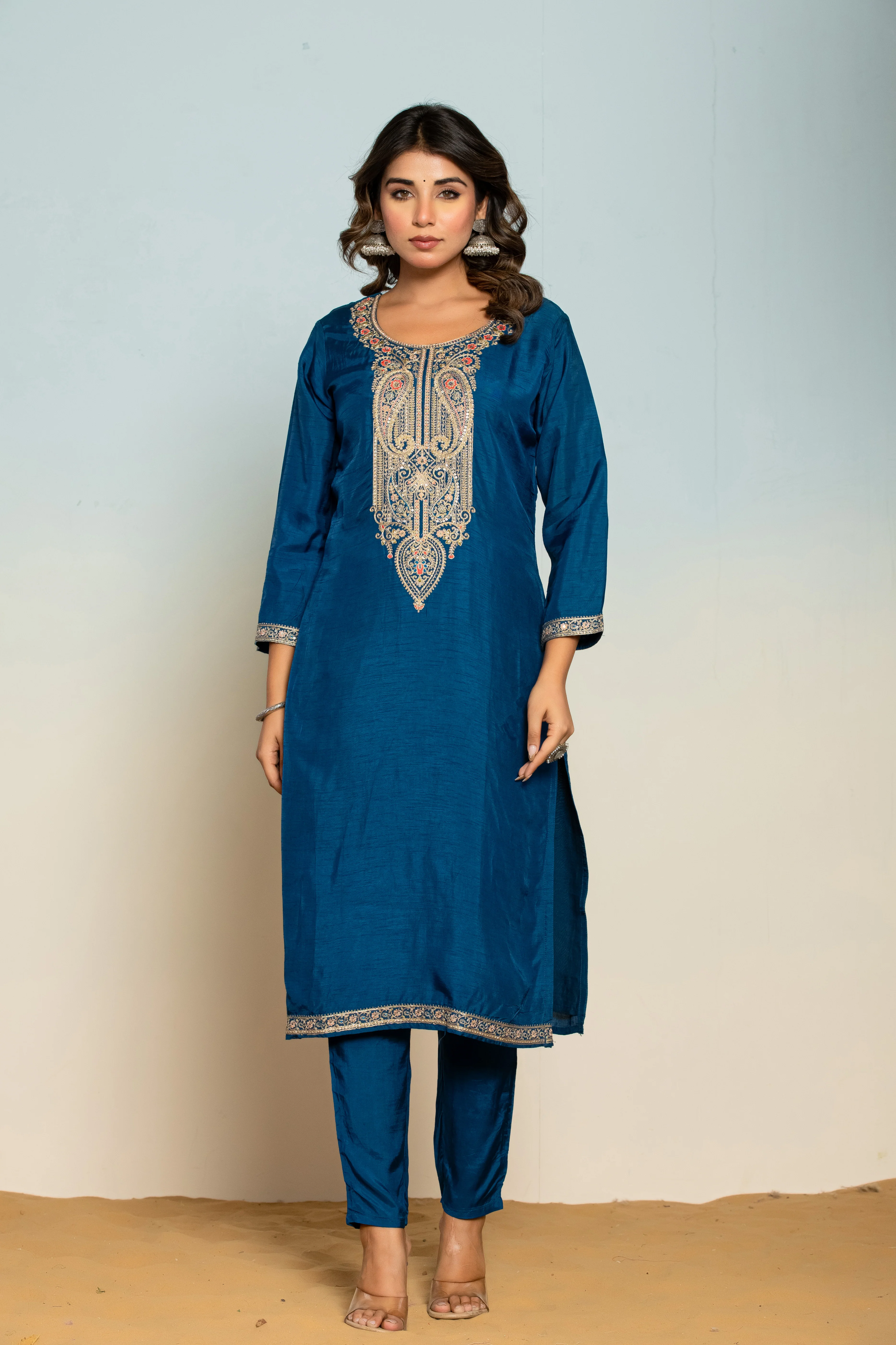 Shabri Indigo Work Suit Set - Image 6