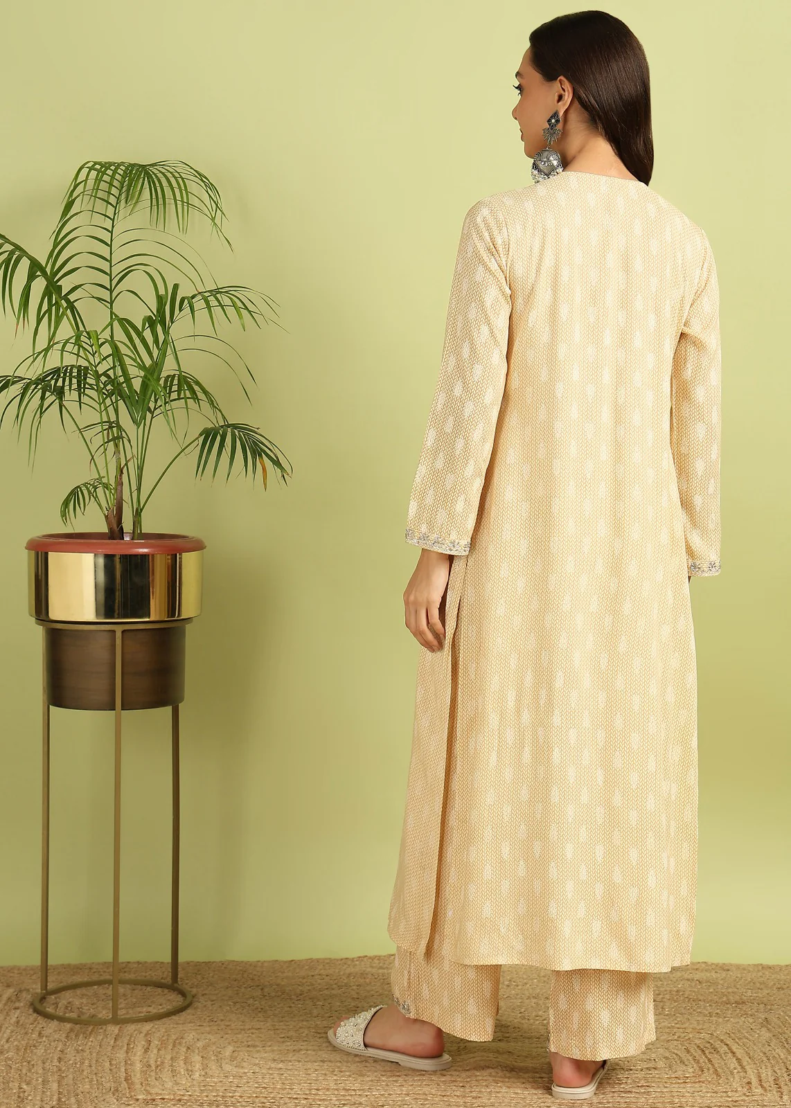Shubhi Caramel Cotton Co-ord Set - Image 3