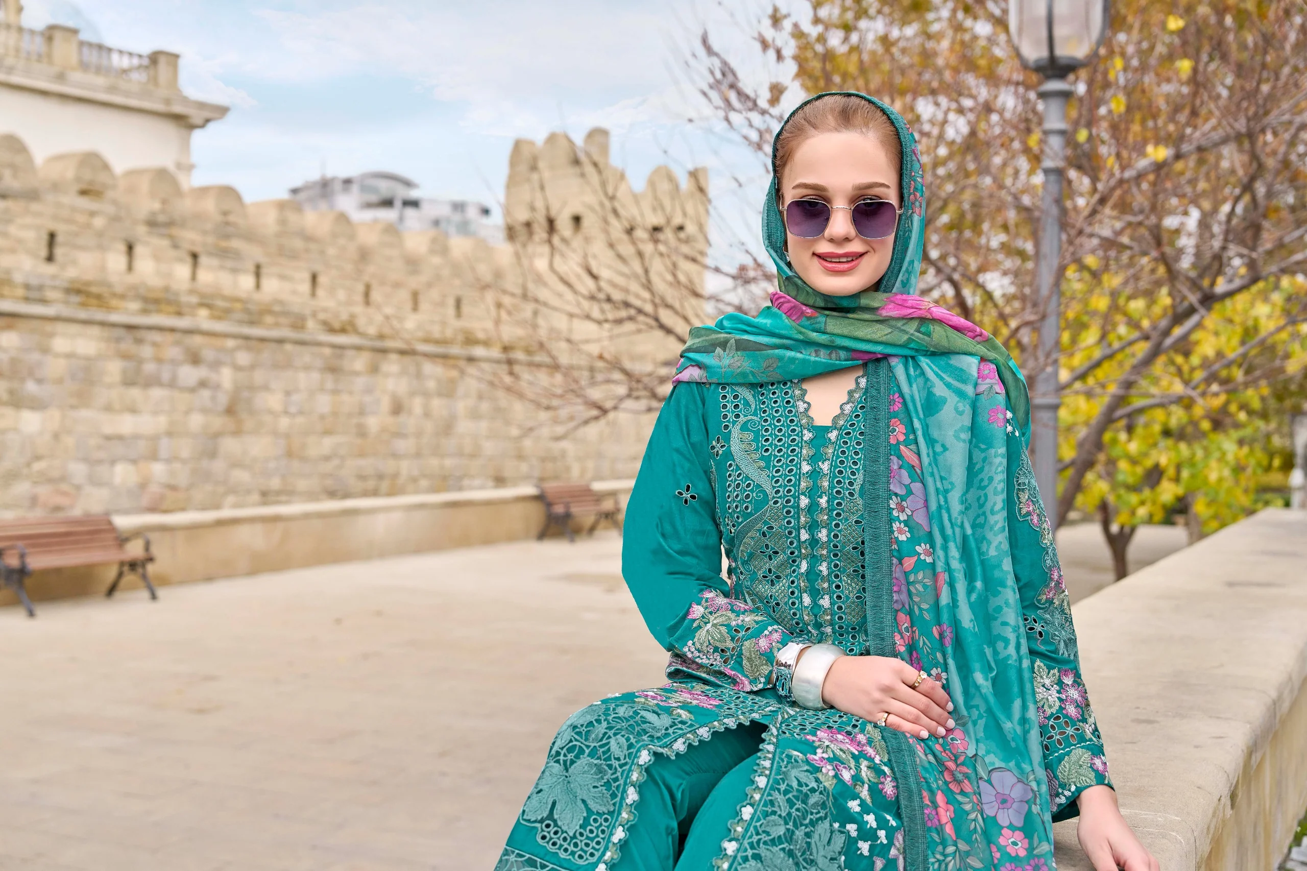 Ayat pine Full Embroidery cotton Lawn suit Set - Image 4