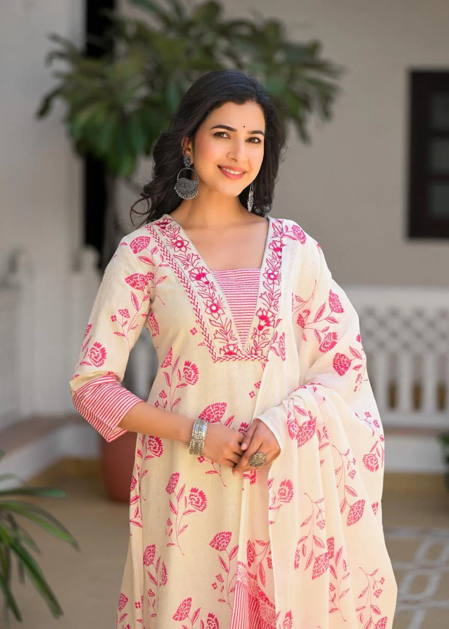 Bhakti Rose Printed Cotton Suit Set - Image 2