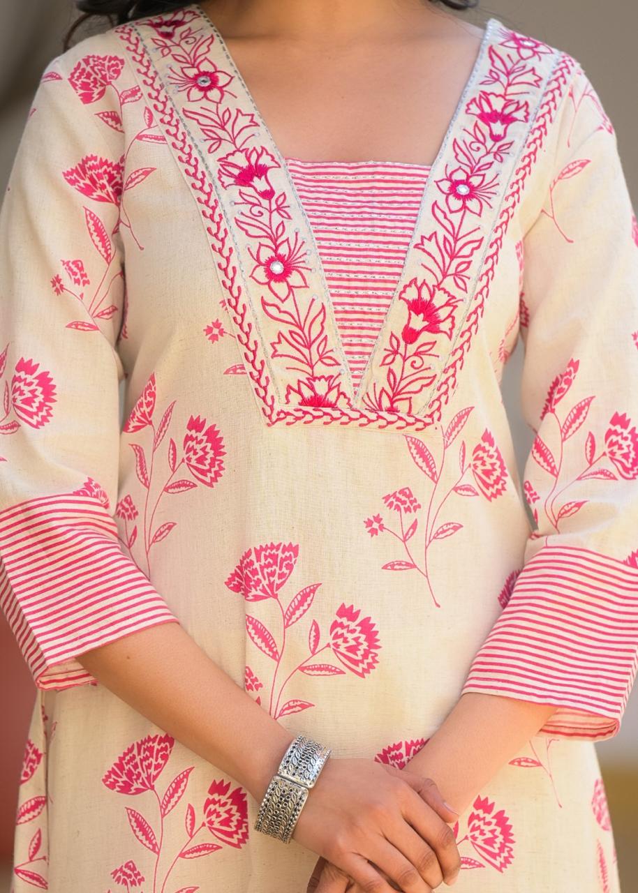 Bhakti Rose Printed Cotton Suit Set - Image 4