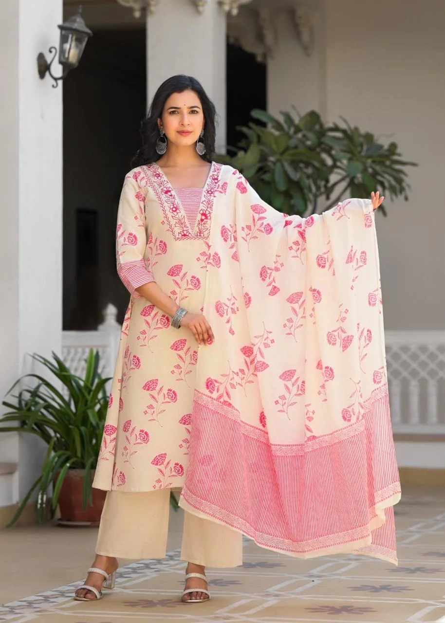 Bhakti Rose Printed Cotton Suit Set - Image 7
