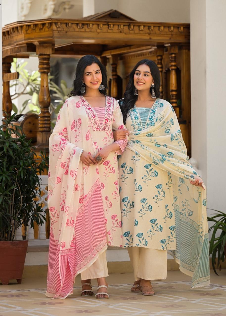 Bhakti Rose Printed Cotton Suit Set - Image 8