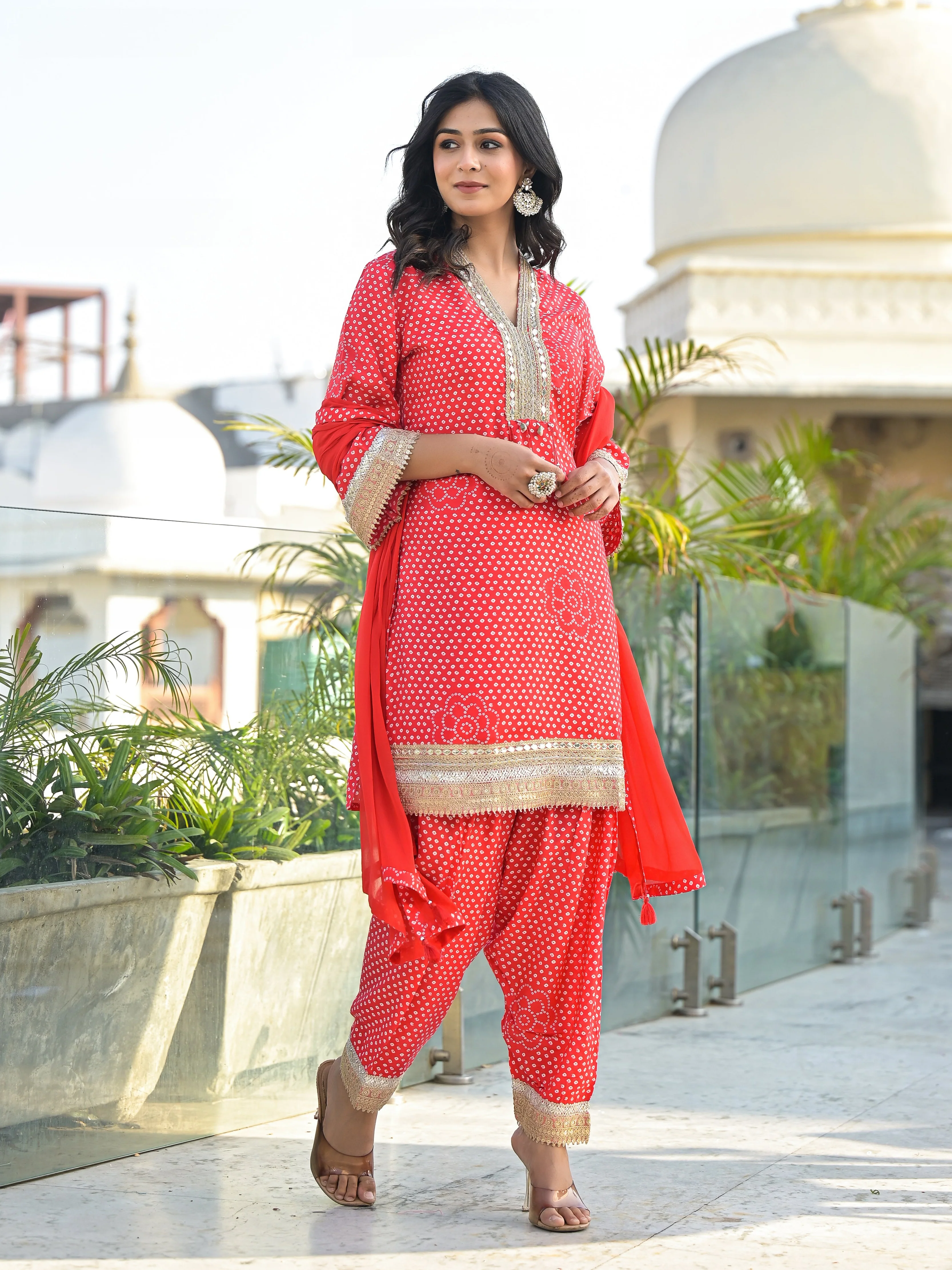 Bali Scarlet Farsi Salwar Suit Set - Image 3