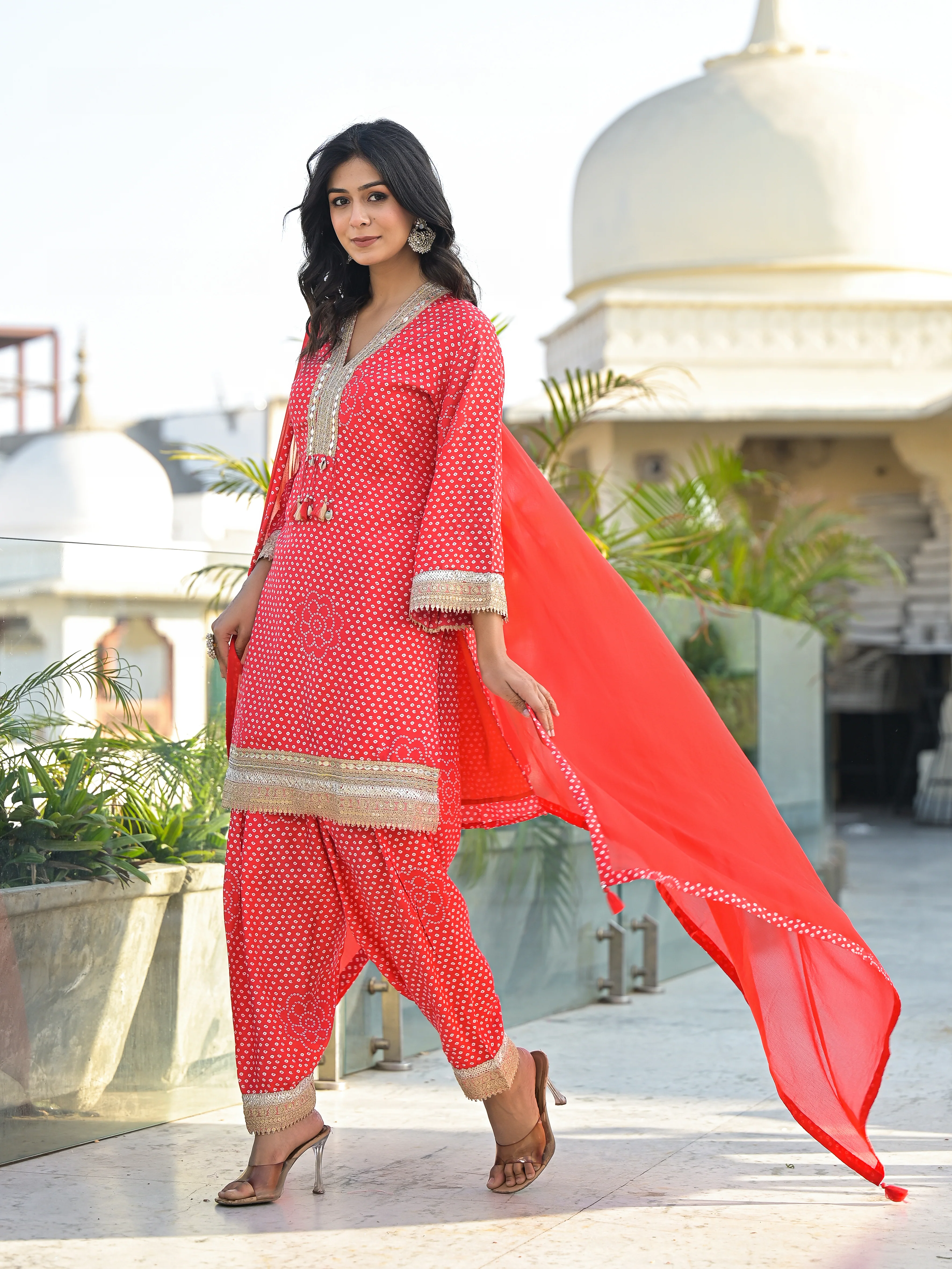 Bali Scarlet Farsi Salwar Suit Set - Image 4