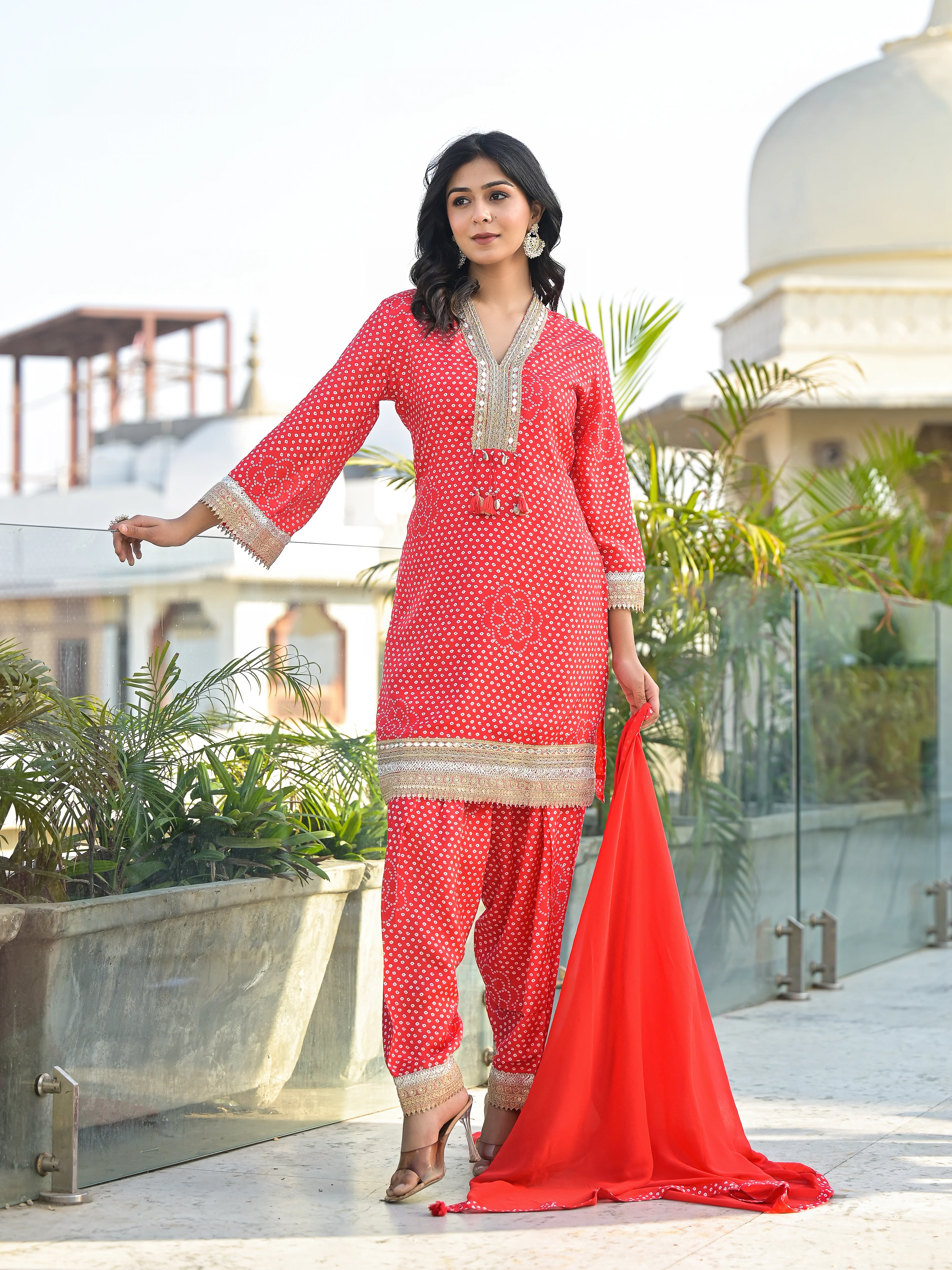 Bali Scarlet Farsi Salwar Suit Set - Image 6
