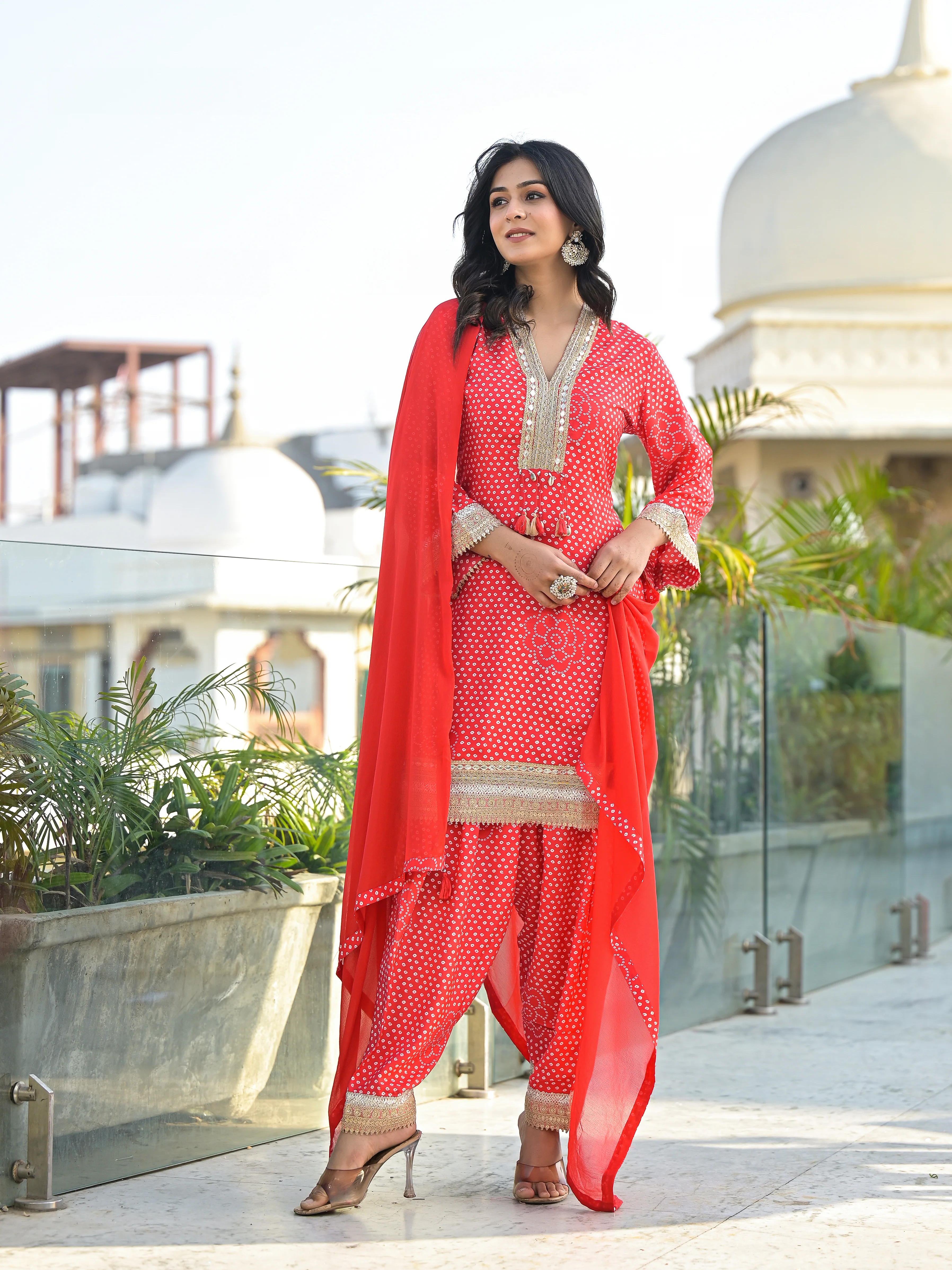 Bali Scarlet Farsi Salwar Suit Set - Image 7