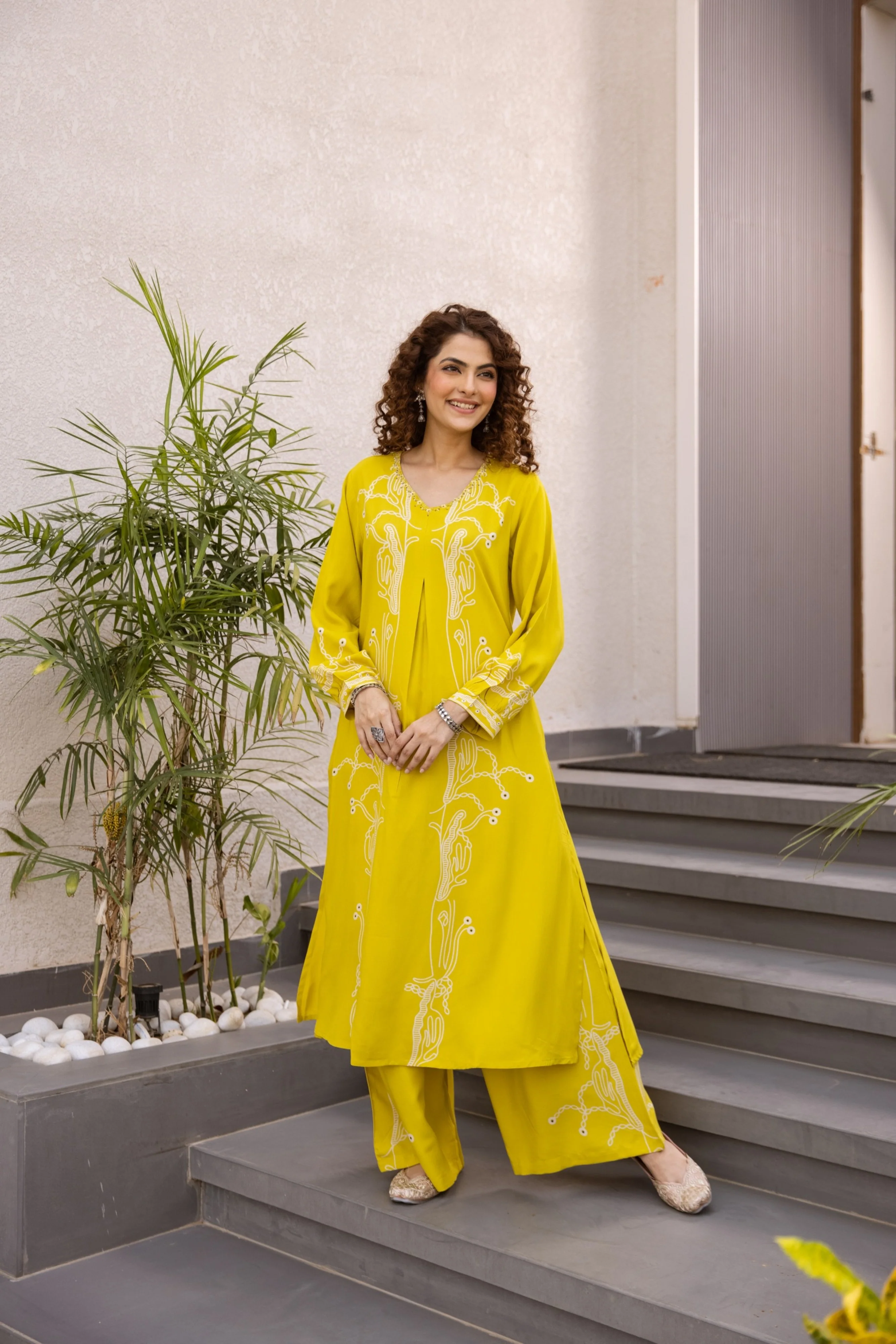 Kabool Sunshine Printed Kurta Pant Set - Image 6