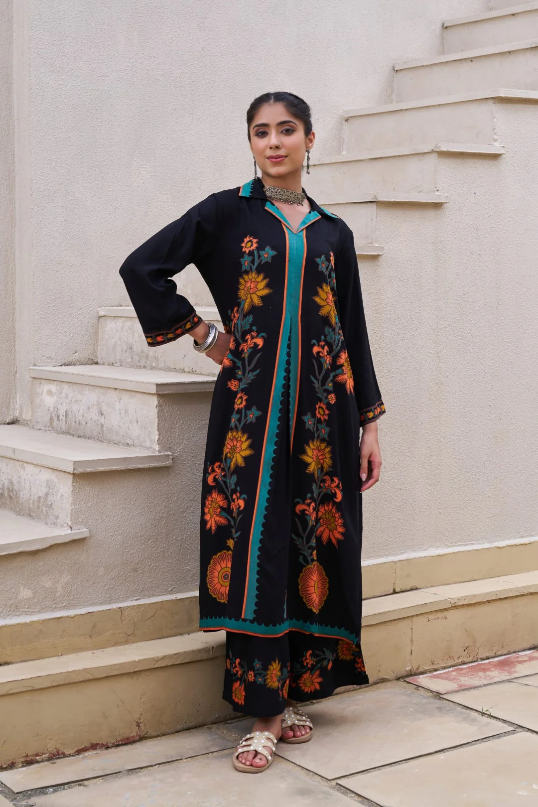 Sonpal Jade printed cotton kurta pant set - Image 3
