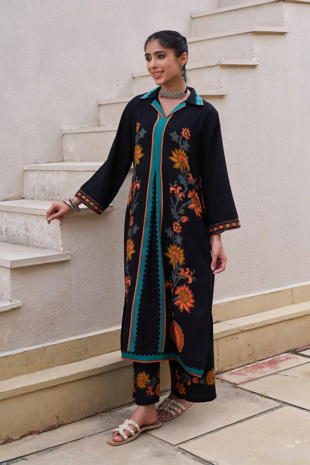 Sonpal Jade printed cotton kurta pant set - Image 6