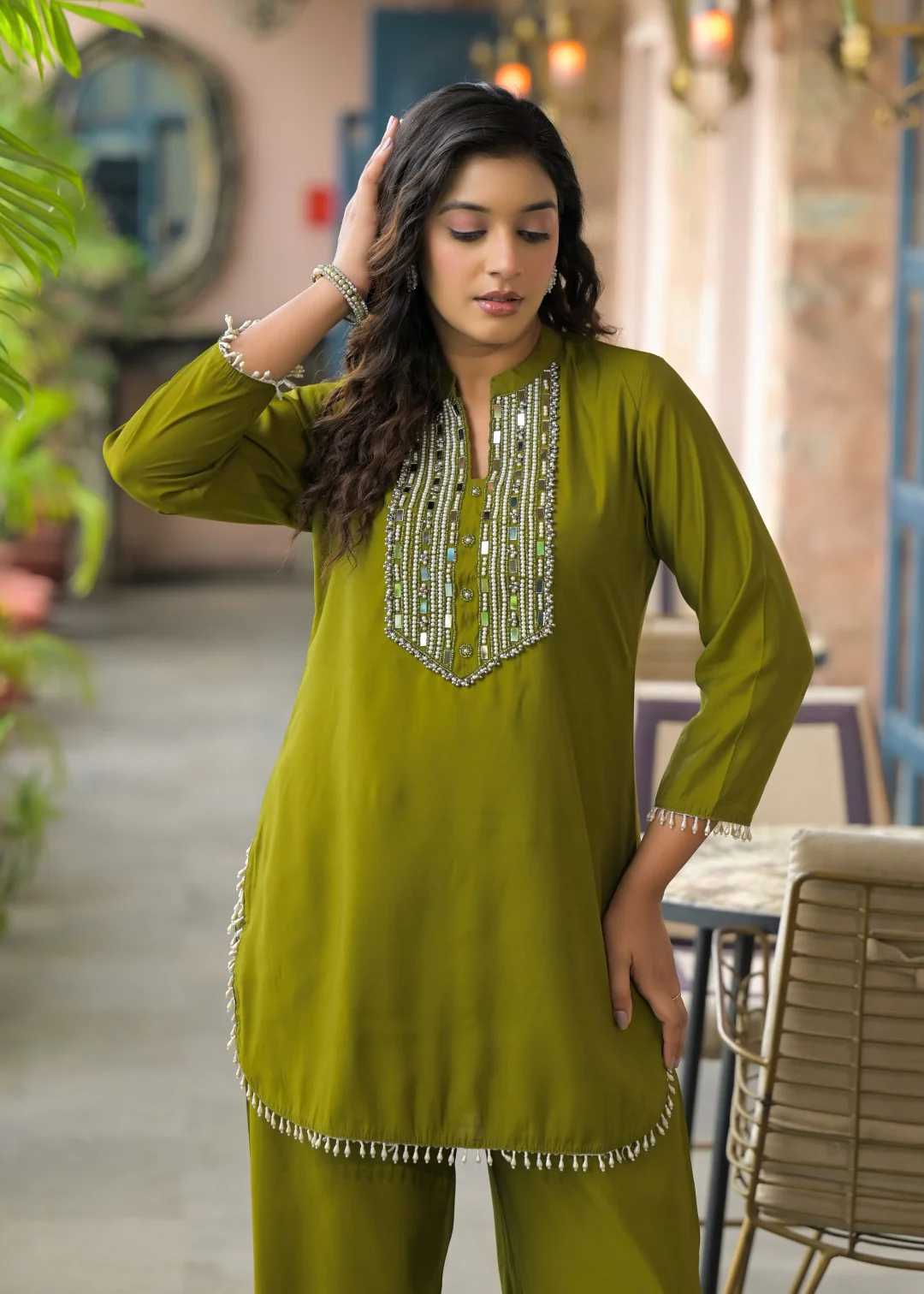 Bali Moss Work Co-ord Set - Image 2