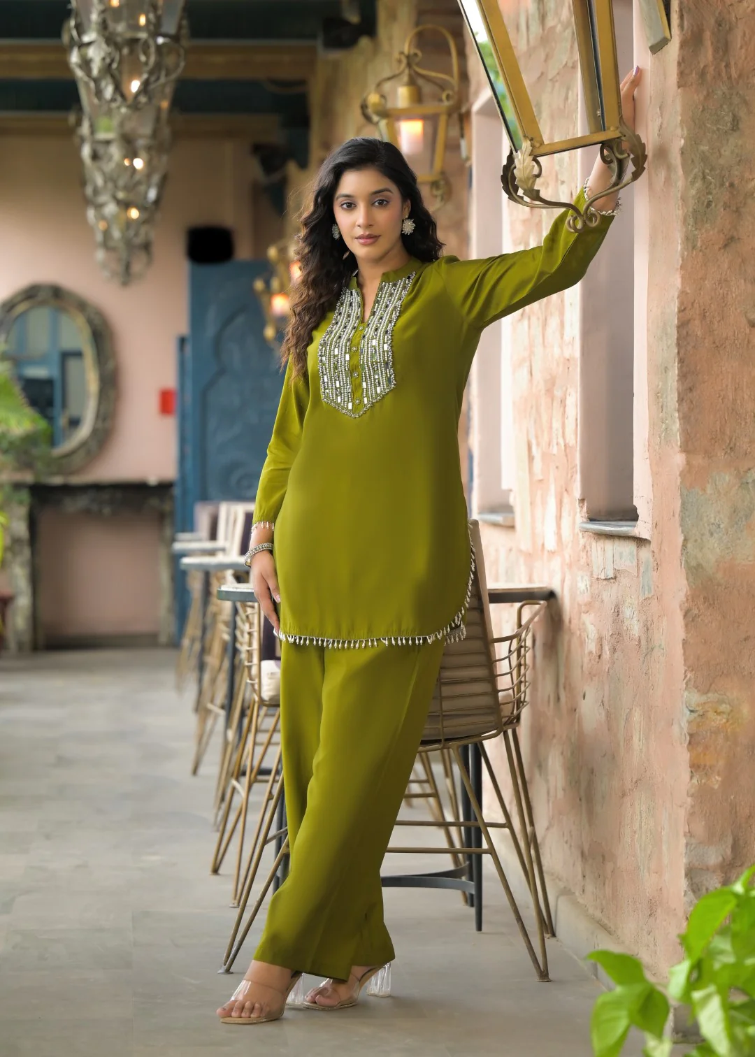 Bali Moss Work Co-ord Set - Image 3