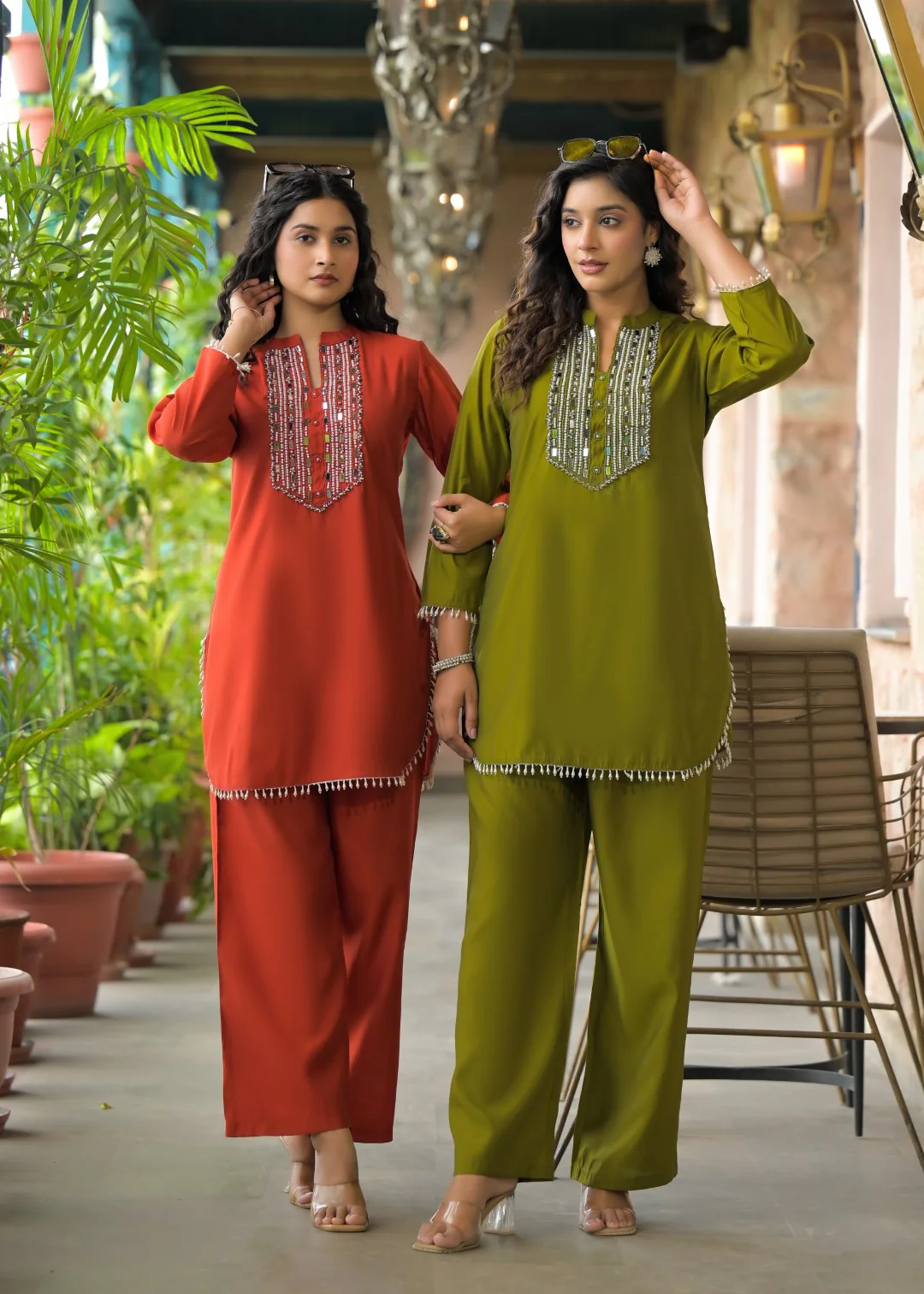 Bali Moss Work Co-ord Set - Image 6