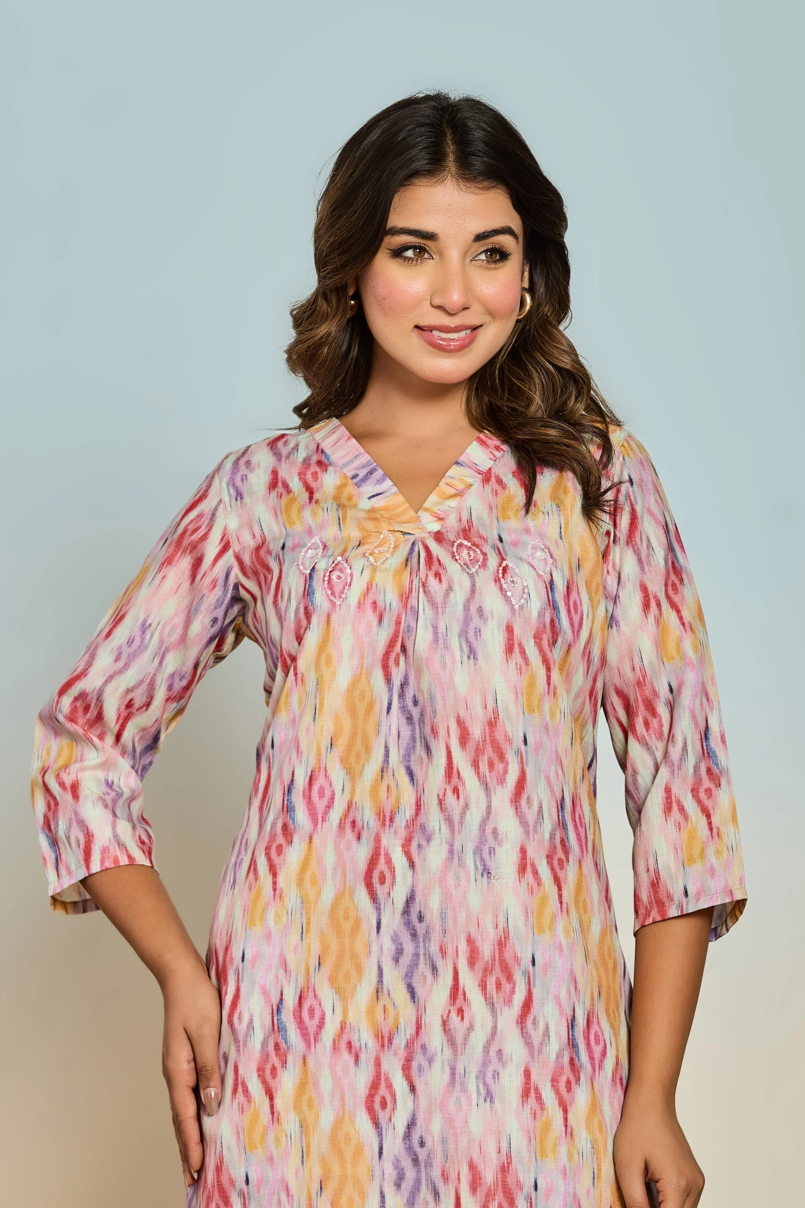 Bindiya Candy Linen Kurta Pant set - Image 6