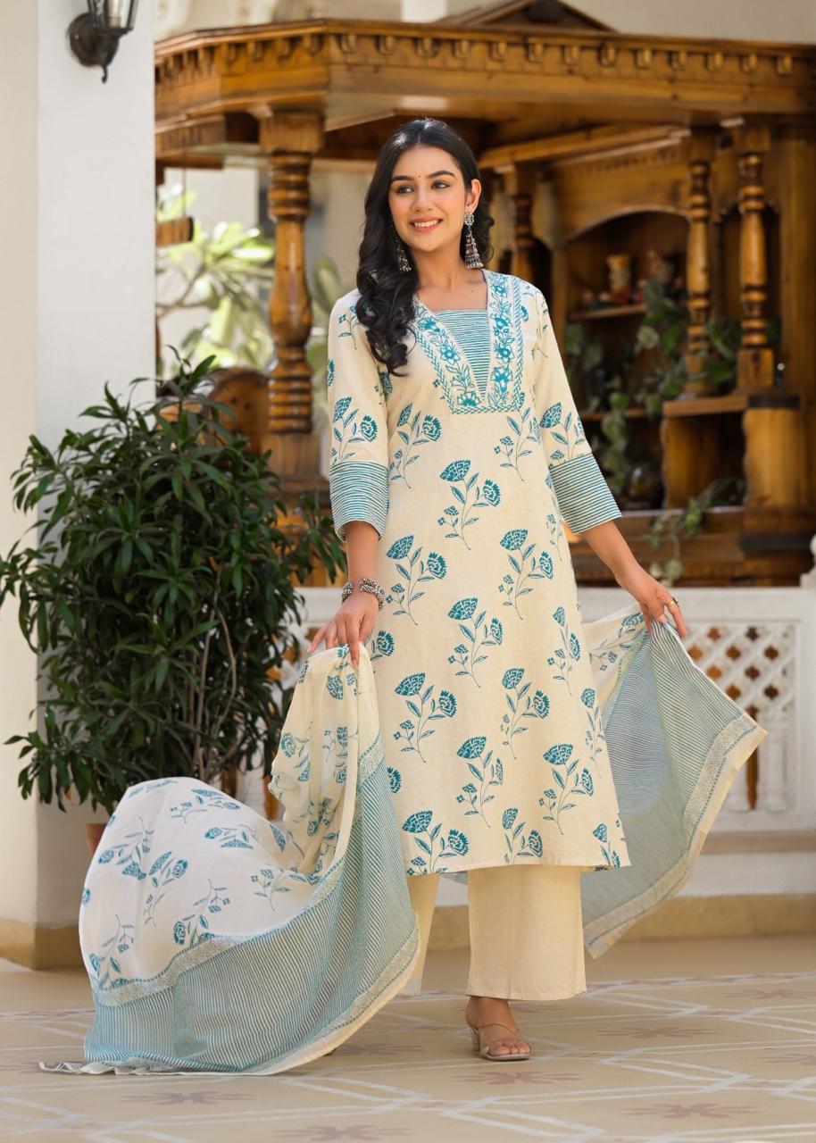 Bhakti Sea Printed Cotton Suit Set - Image 6