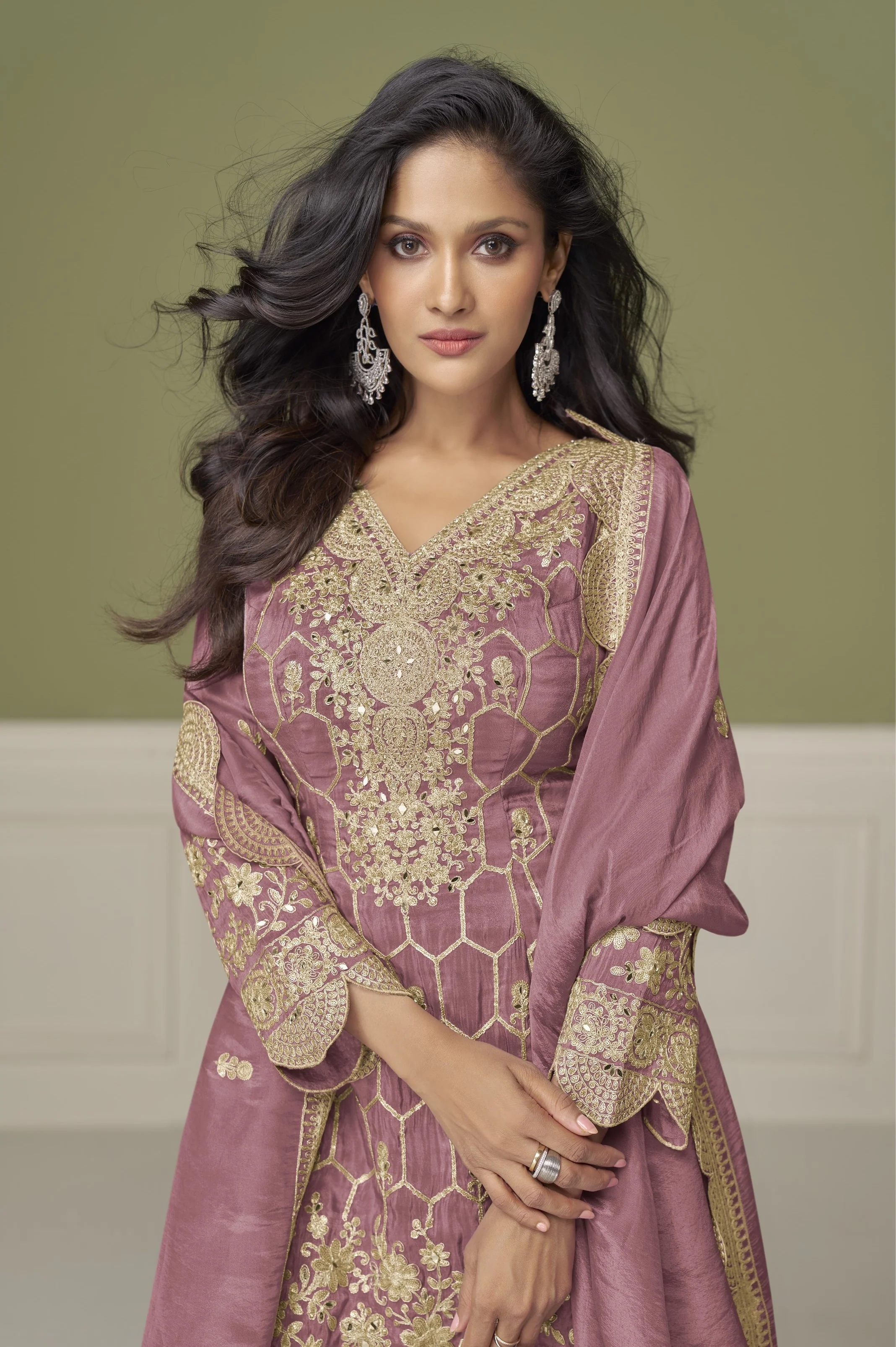 Imli thistle full work gharara suit set - Image 2