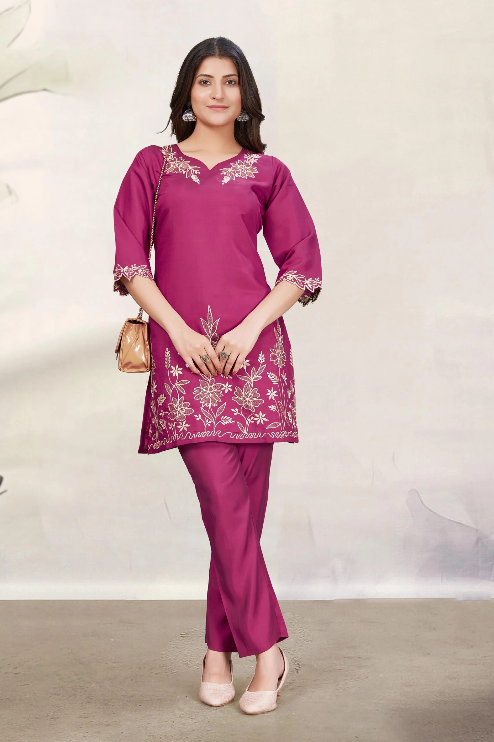 Divya Magenta Embroidered Co-ord Set - Image 4