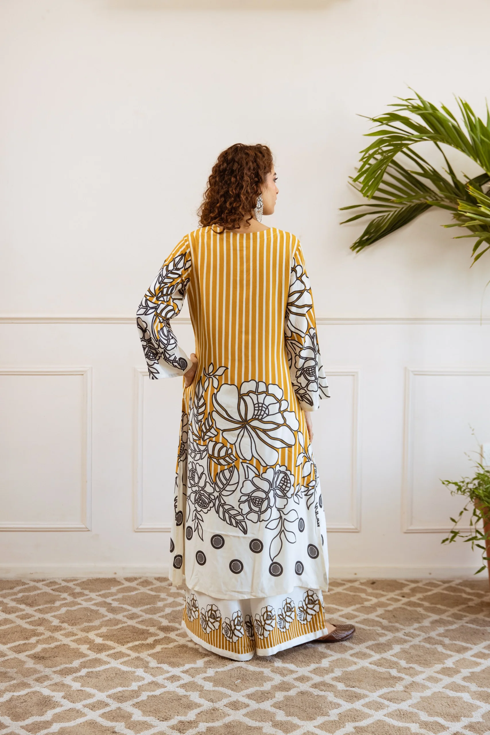 Bakul Sunshine Printed Cotton Kurta Pant Set - Image 3