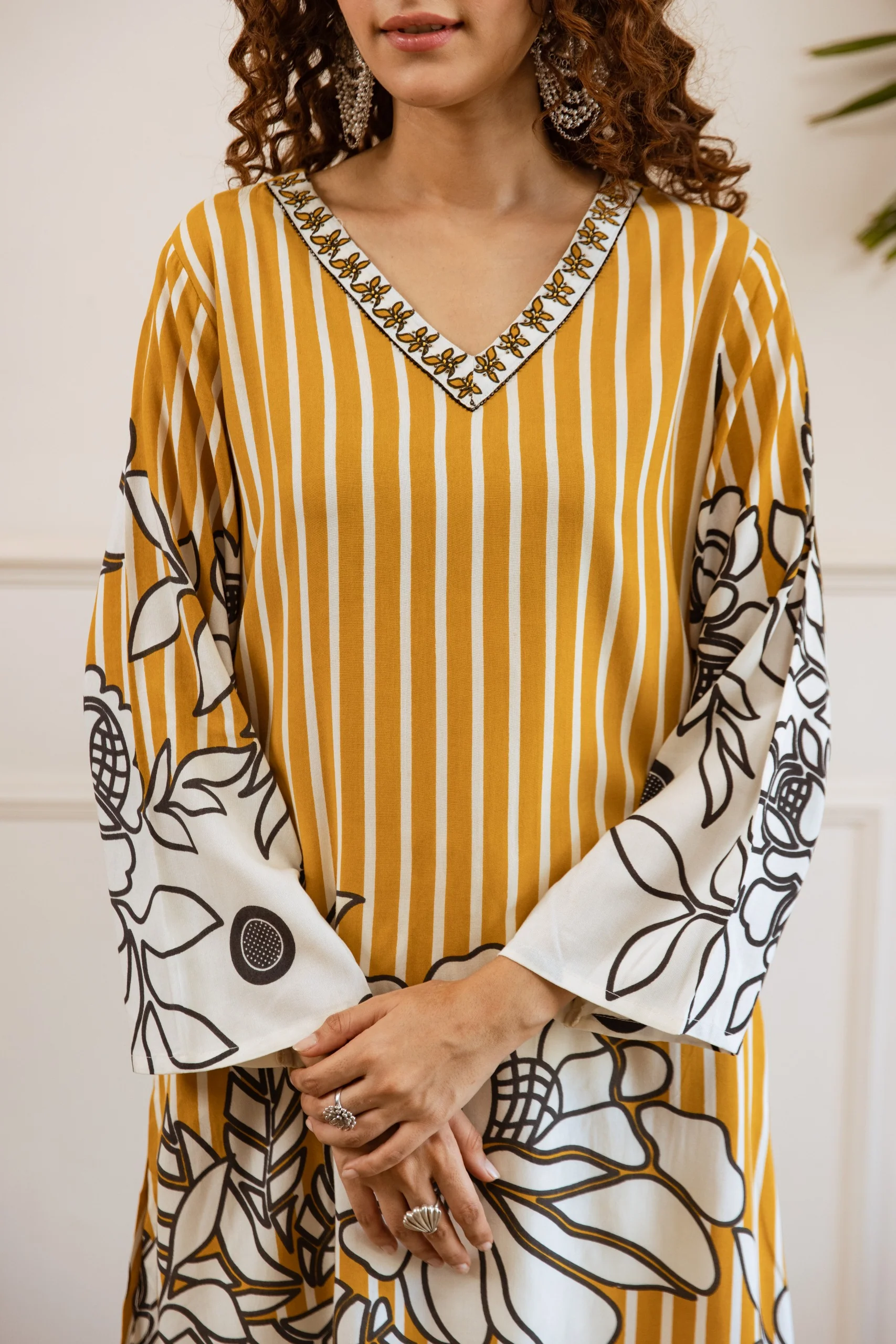 Bakul Sunshine Printed Cotton Kurta Pant Set - Image 4
