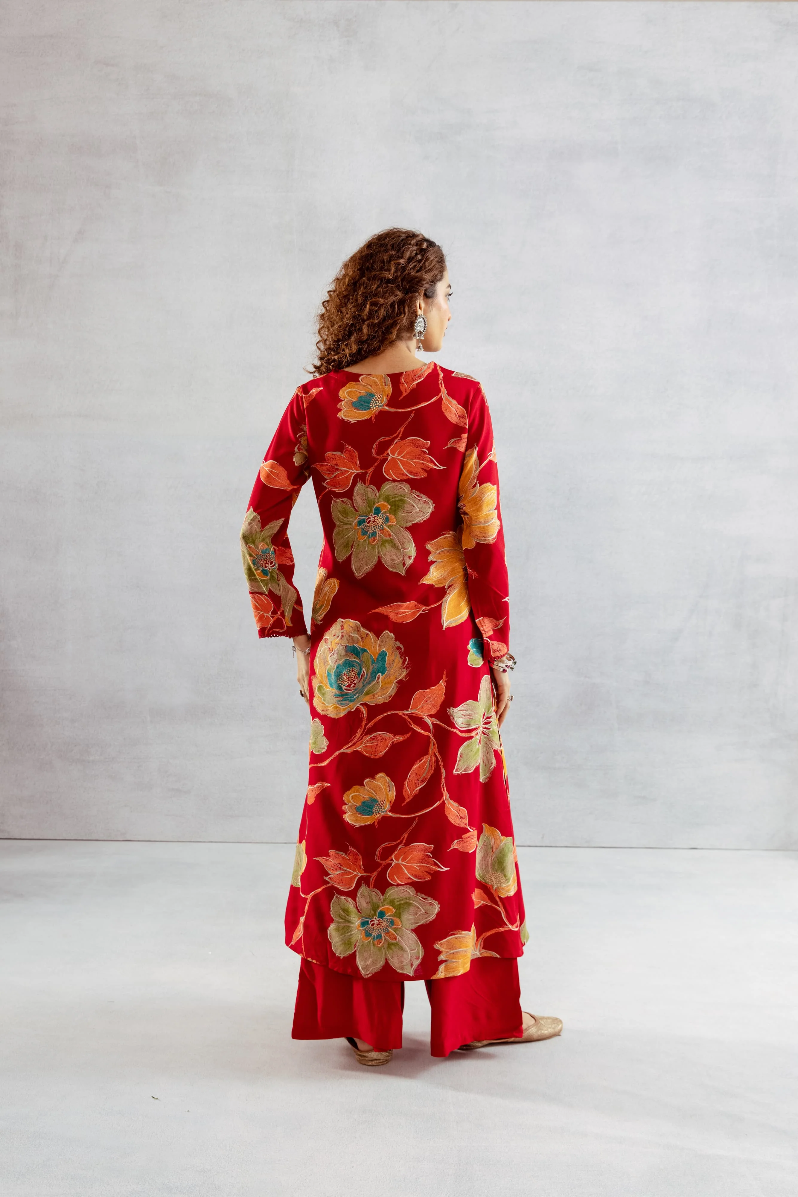 Bakul sindoori printed Kurta pant set - Image 3