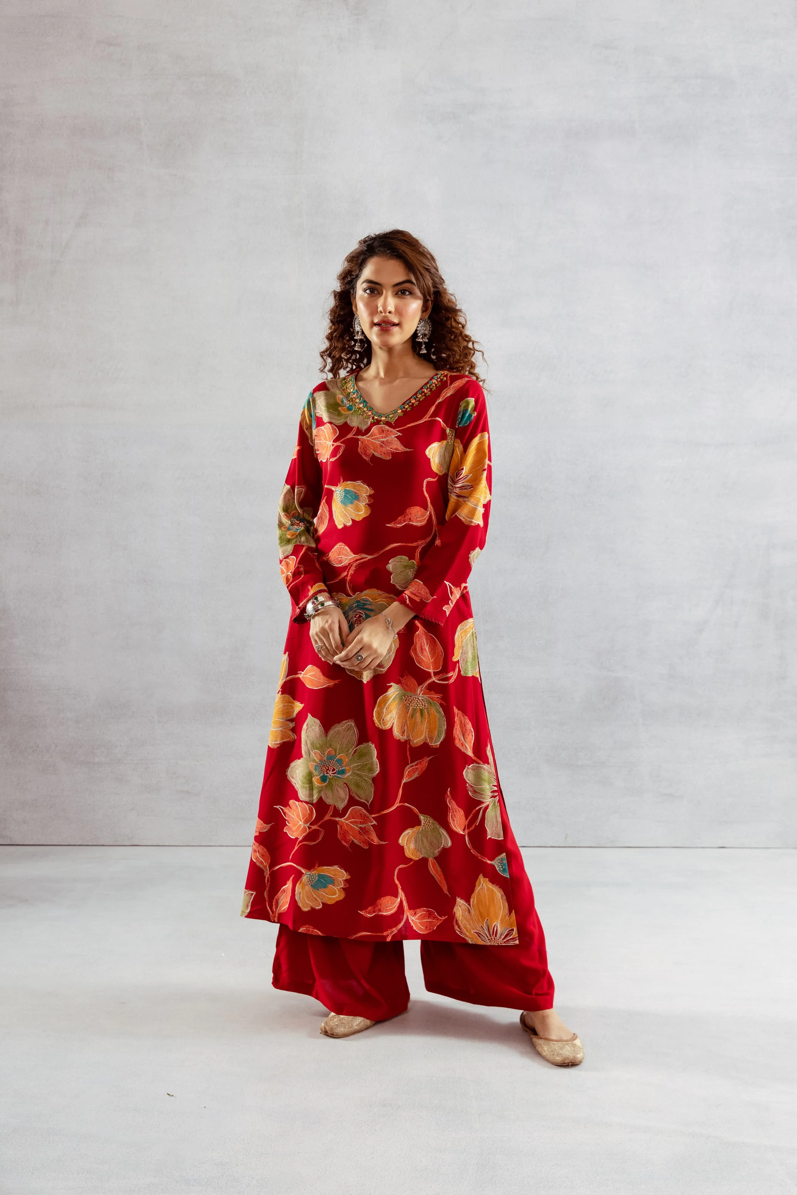 Bakul sindoori printed Kurta pant set - Image 5