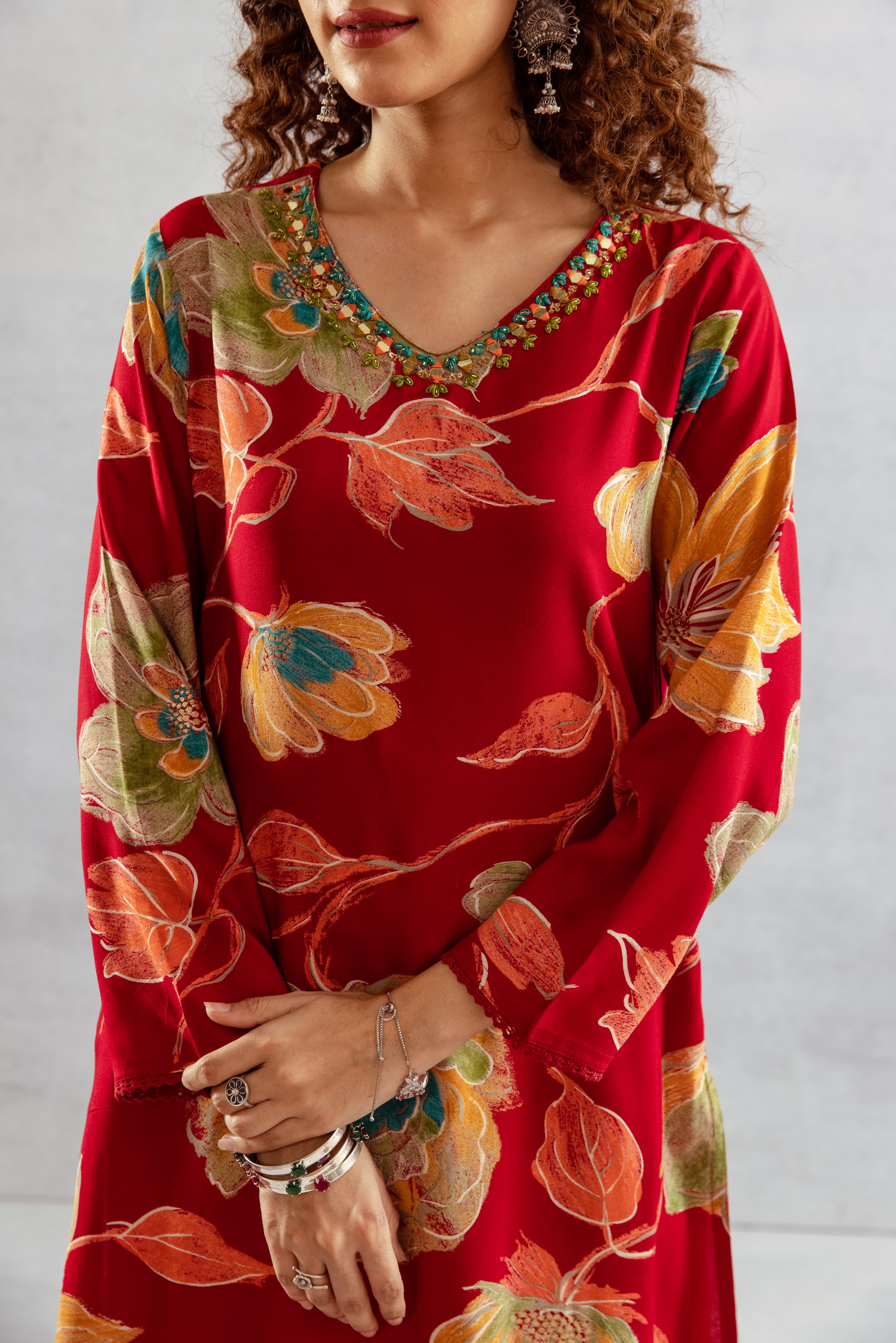 Bakul sindoori printed Kurta pant set - Image 7