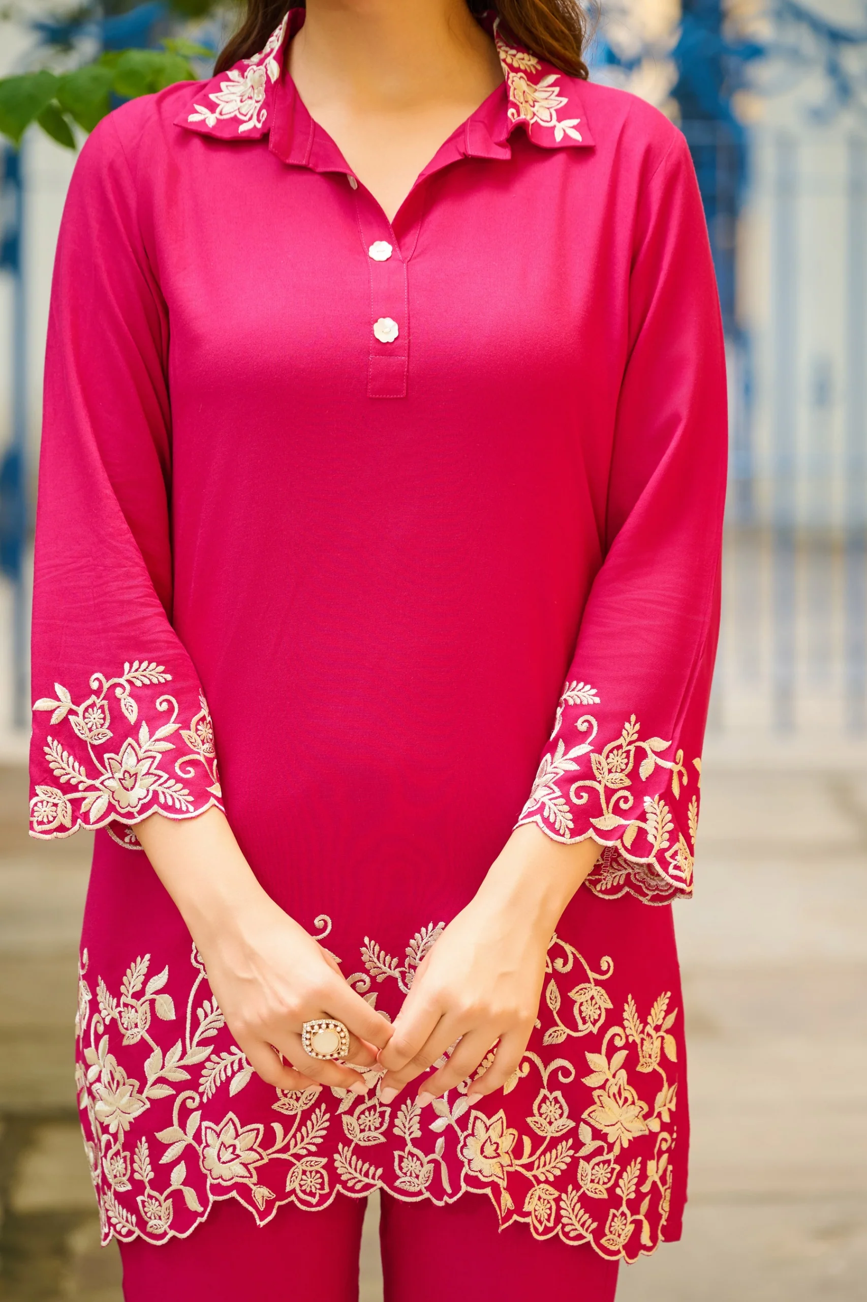Malti Fuchsia Embroidered Co-ord Set - Image 7
