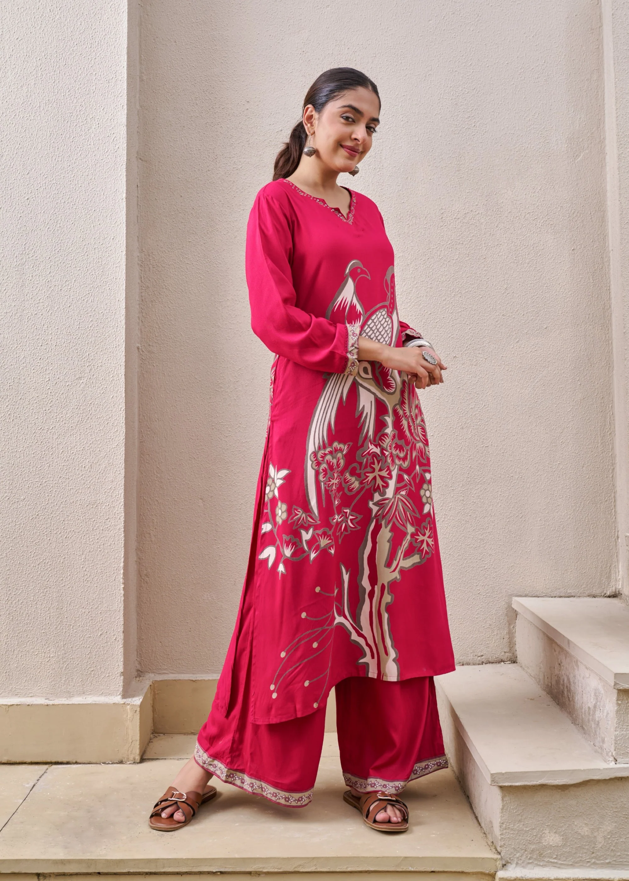 Sonpal cherry printed kurta pant set - Image 12