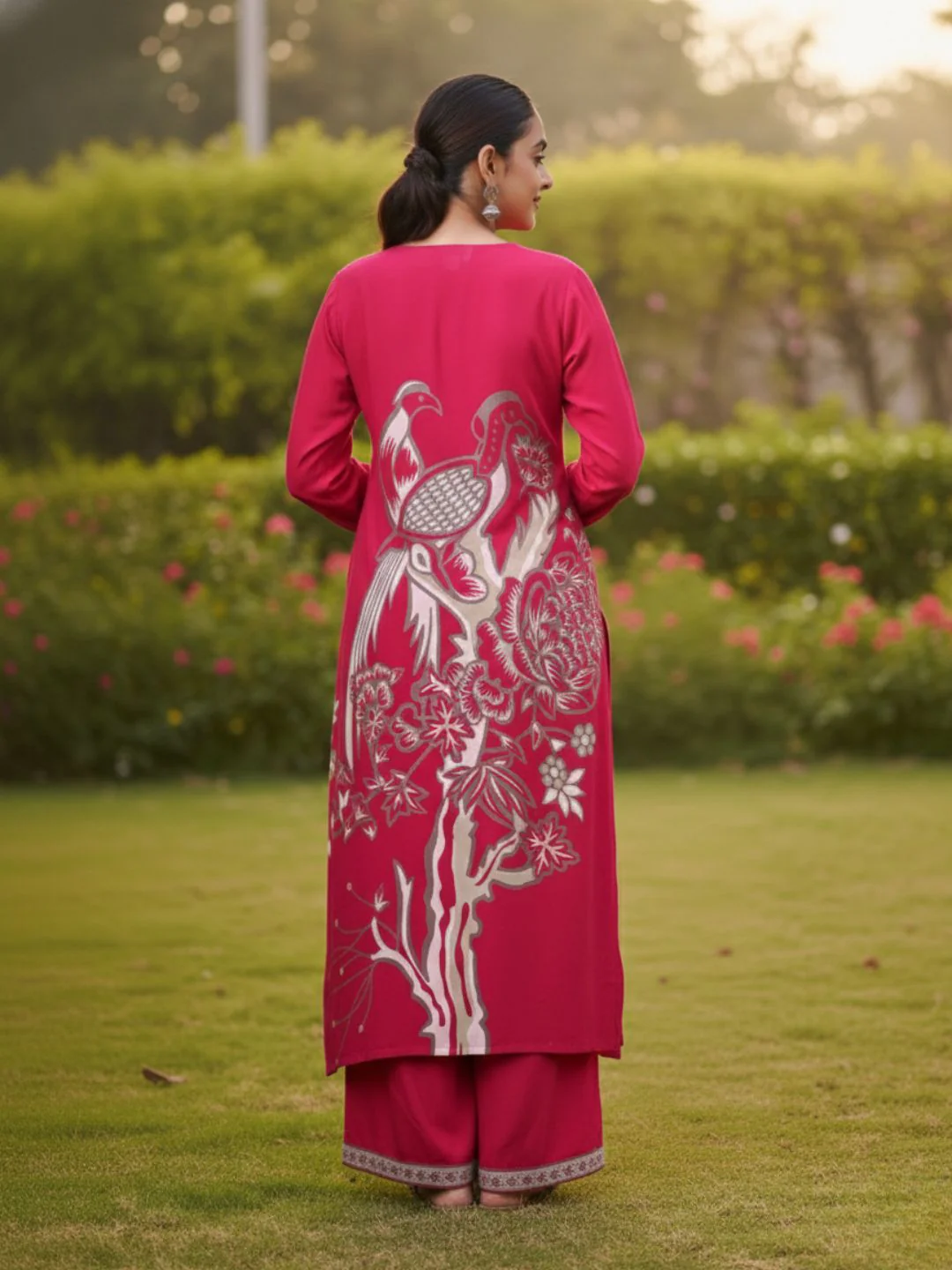 Sonpal cherry printed kurta pant set - Image 4