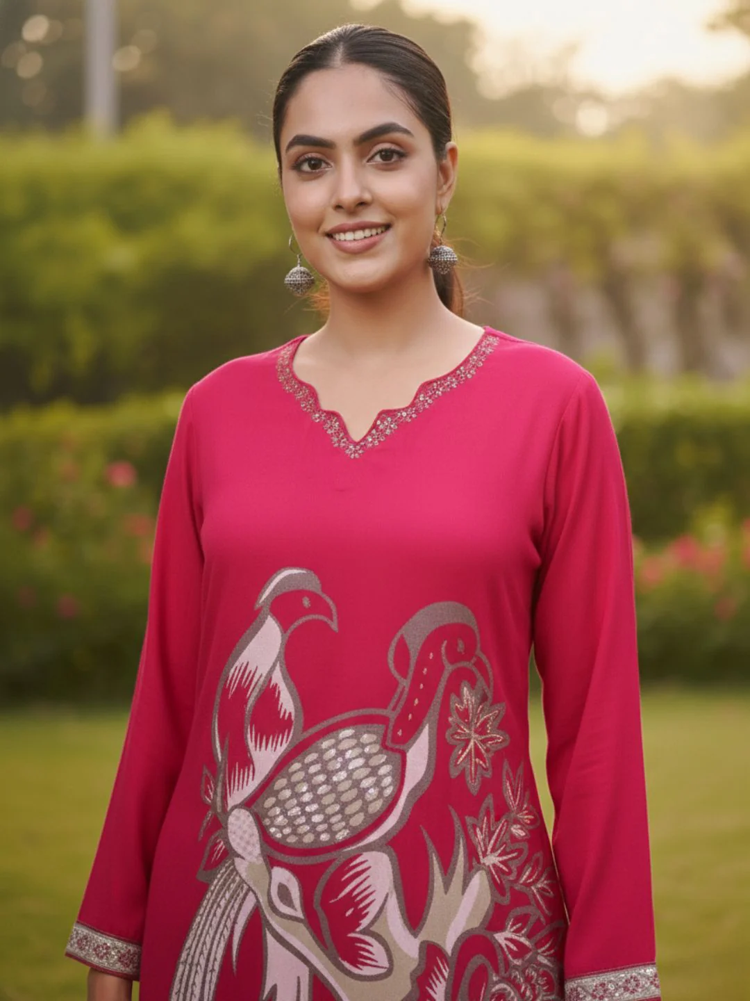 Sonpal cherry printed kurta pant set - Image 5