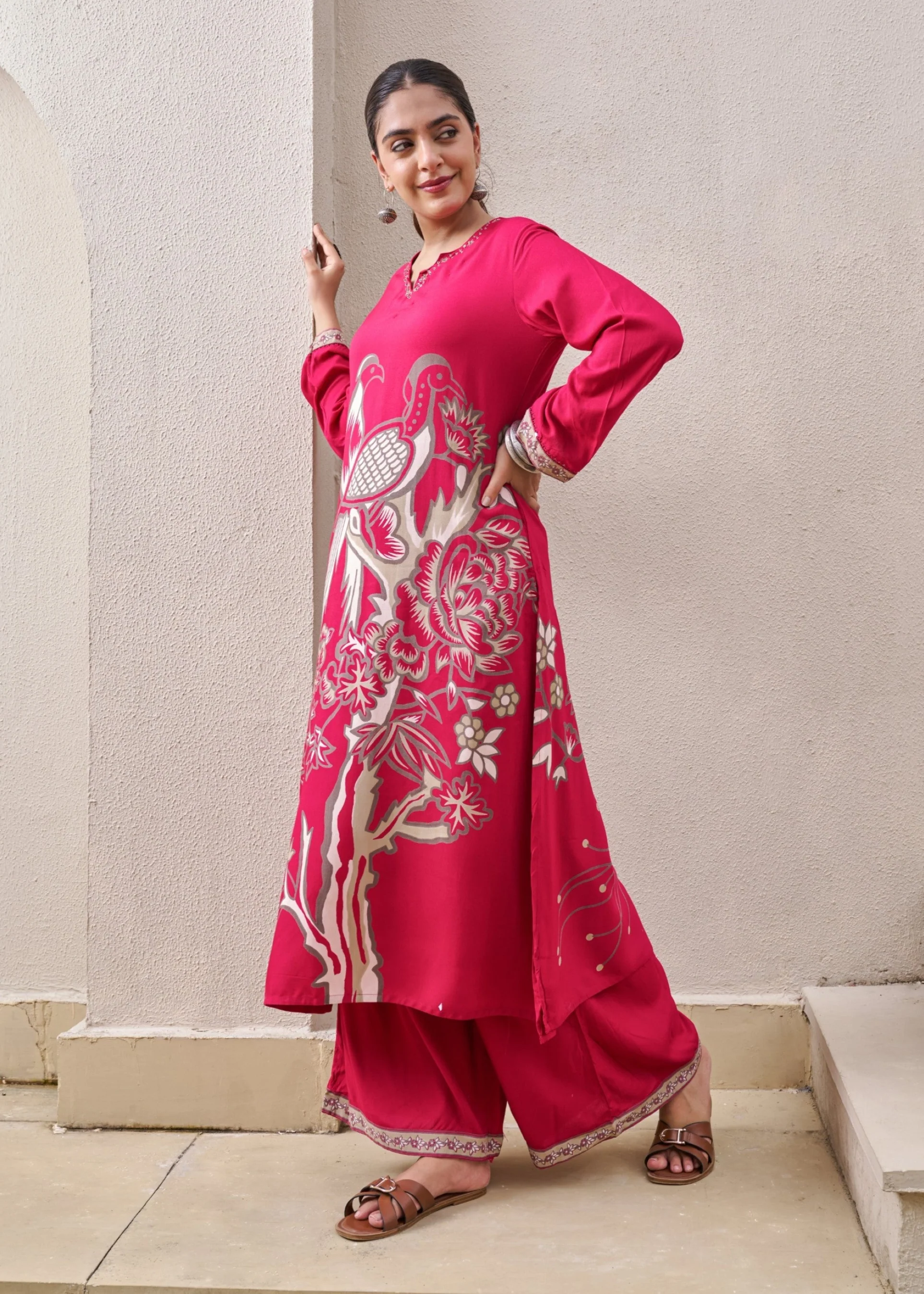 Sonpal cherry printed kurta pant set - Image 6