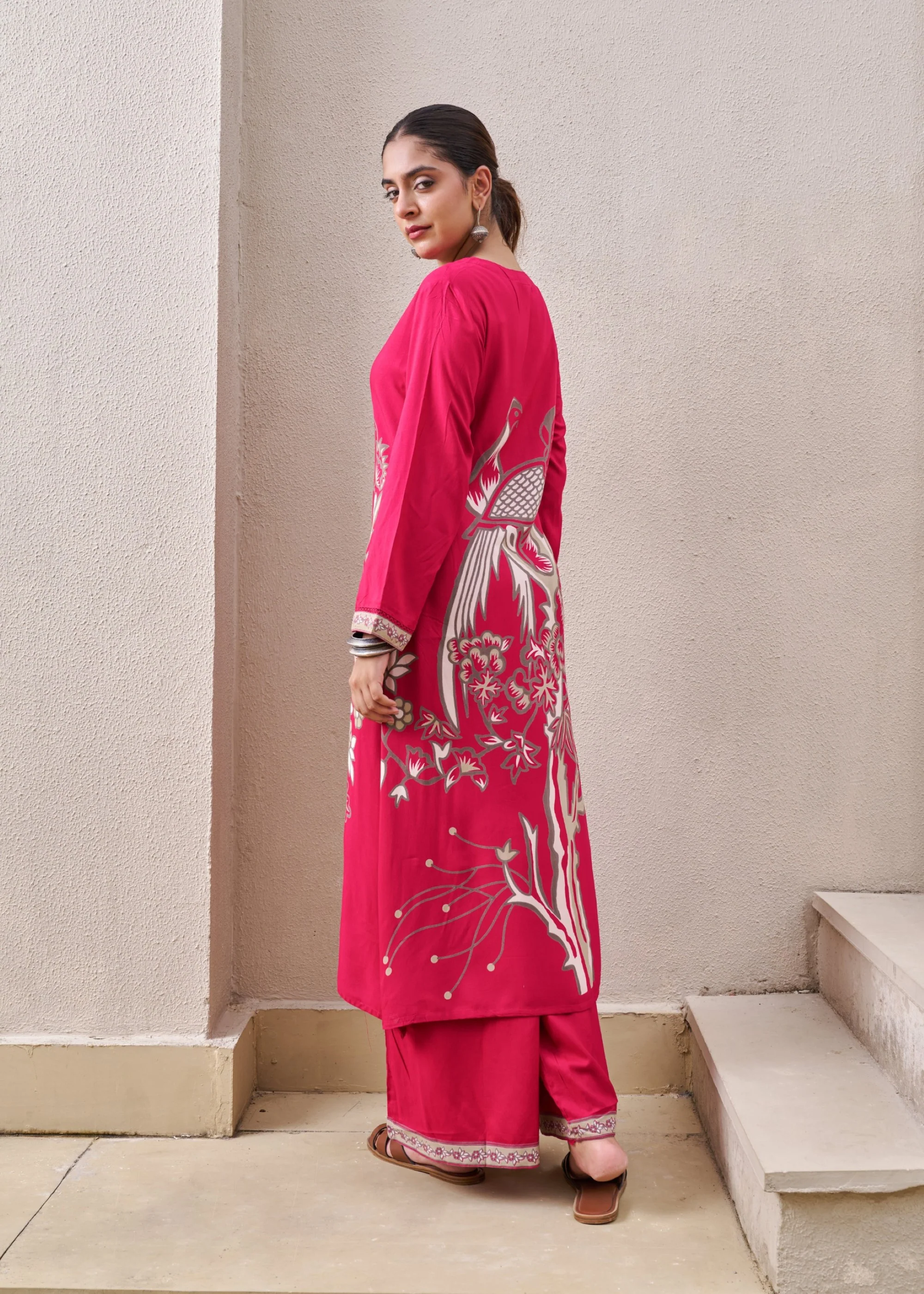 Sonpal cherry printed kurta pant set - Image 8
